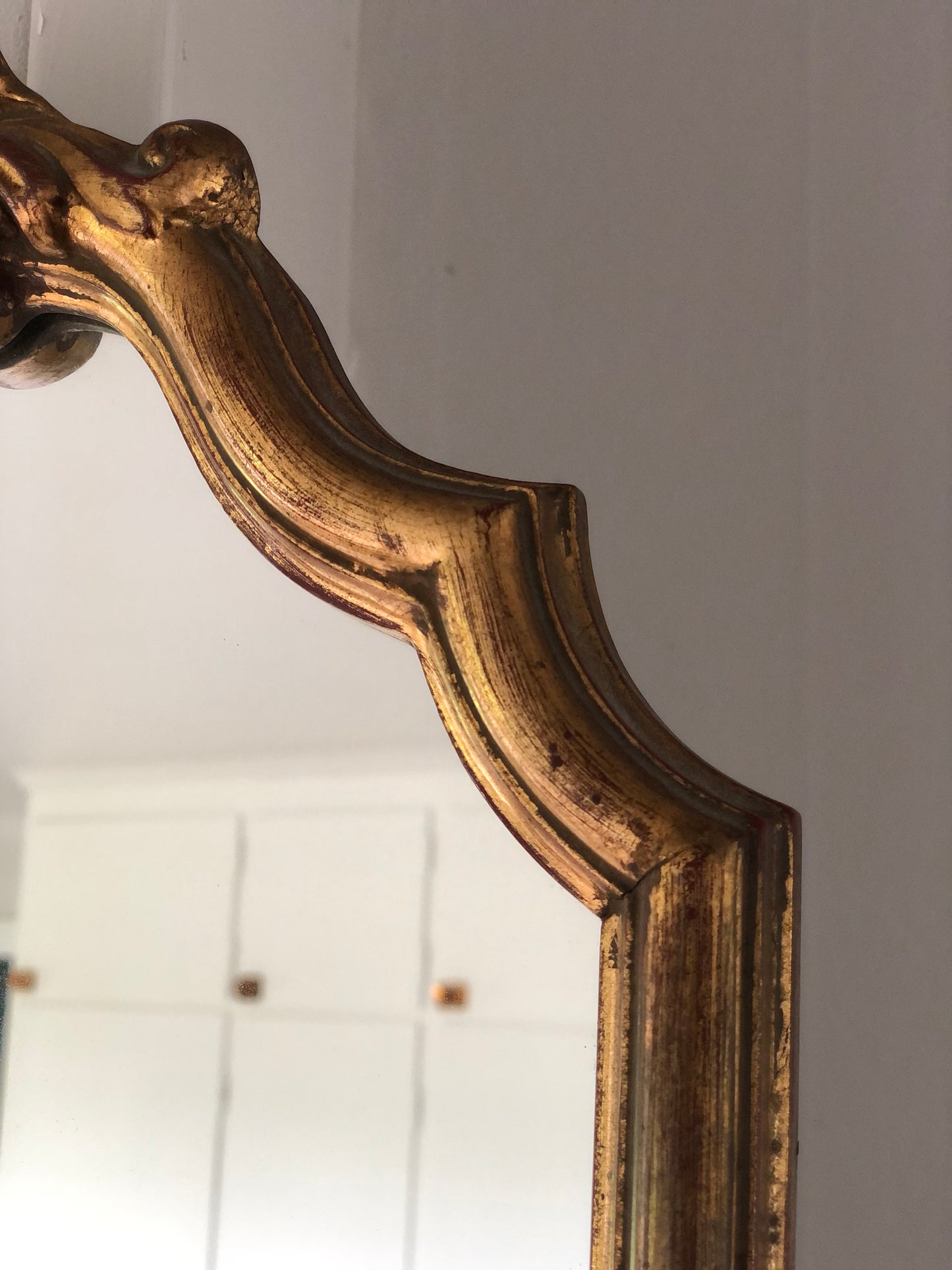Vintage Deknudt Full Length Crested Mirror Hollywood Regency Belgium