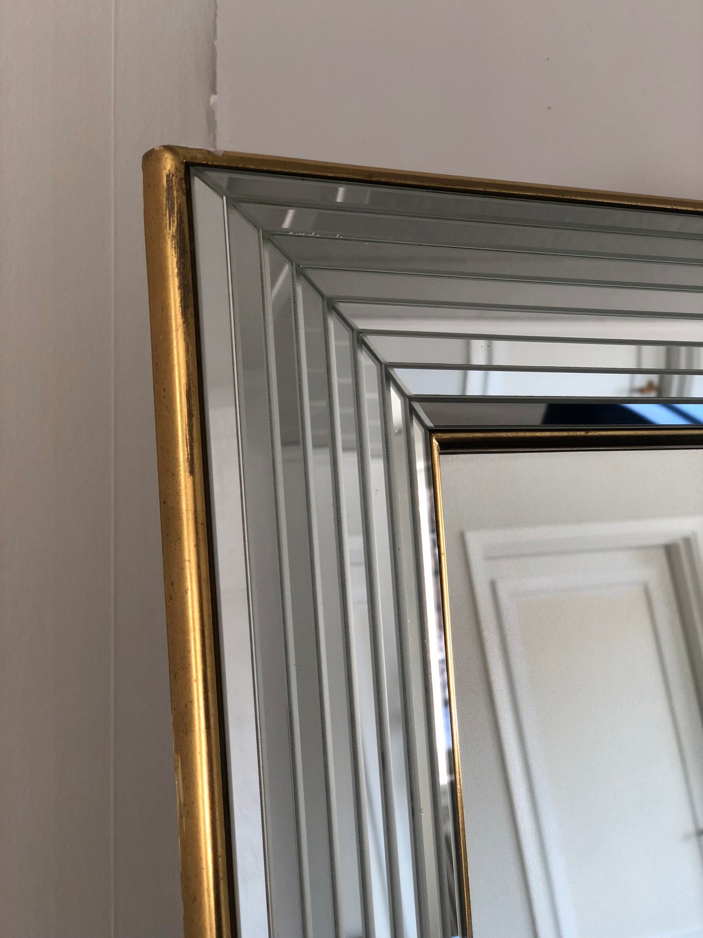 Vintage Deknudt Mirror Hollywood Regency in Silver and Gold 1980s
