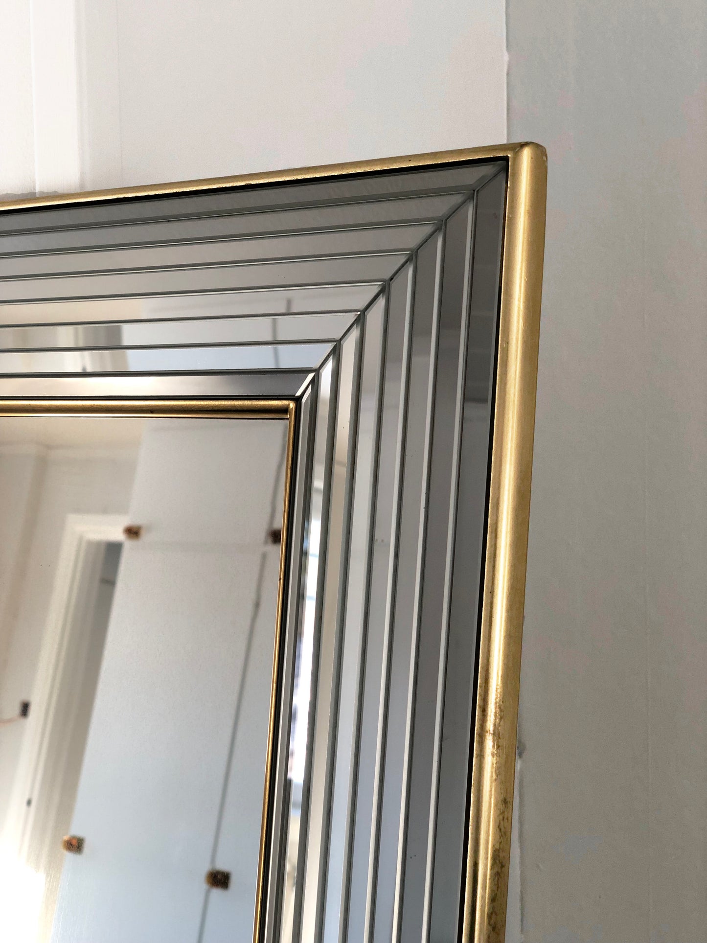 Vintage Deknudt Mirror Hollywood Regency in Silver and Gold 1980s