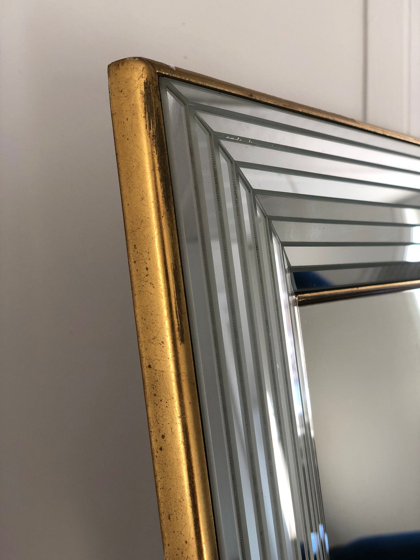 Vintage Deknudt Mirror Hollywood Regency in Silver and Gold 1980s