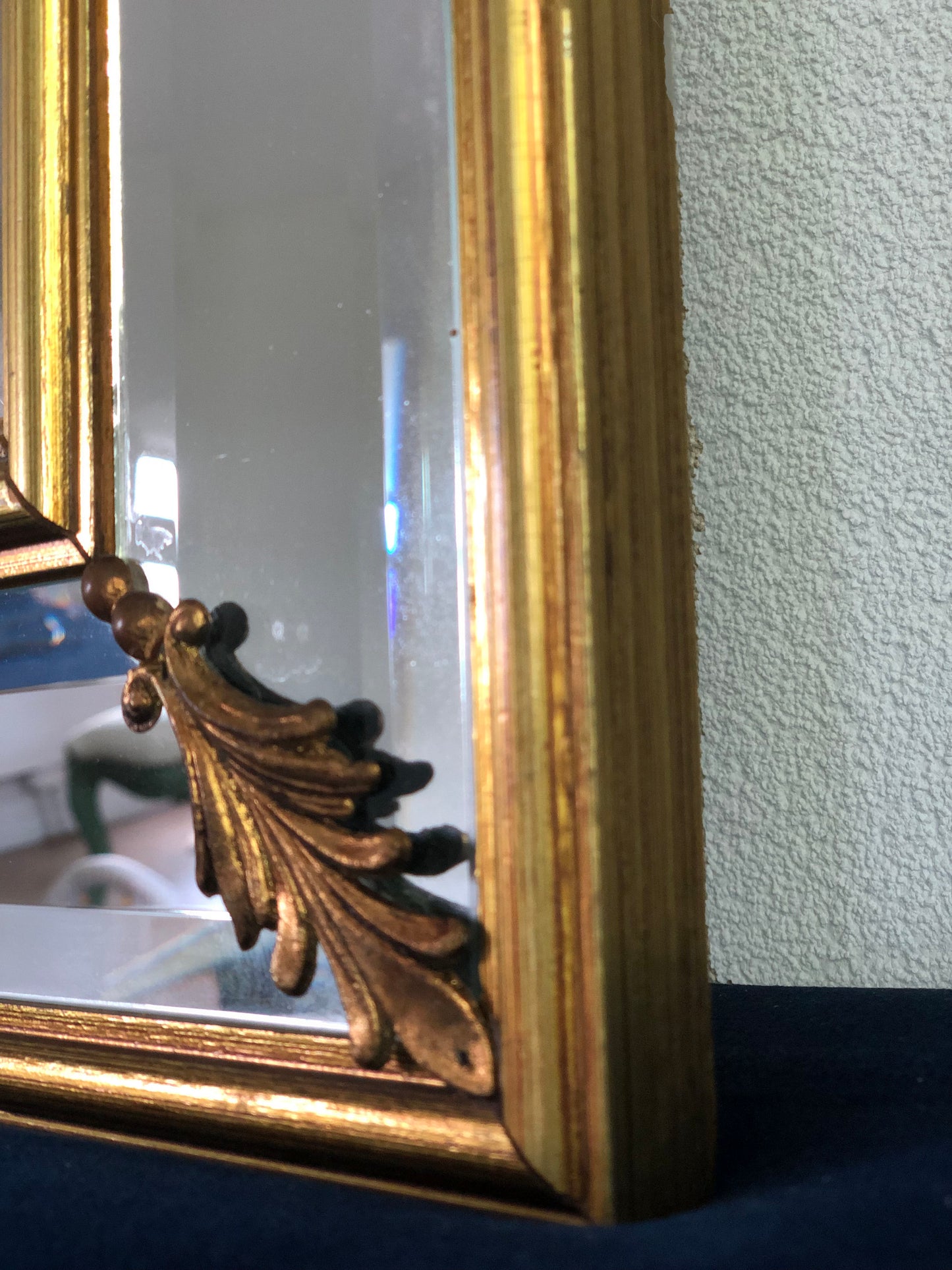 Vintage Full Length Facet Cut Giltwood Mirror Hollywood Regency Belgium