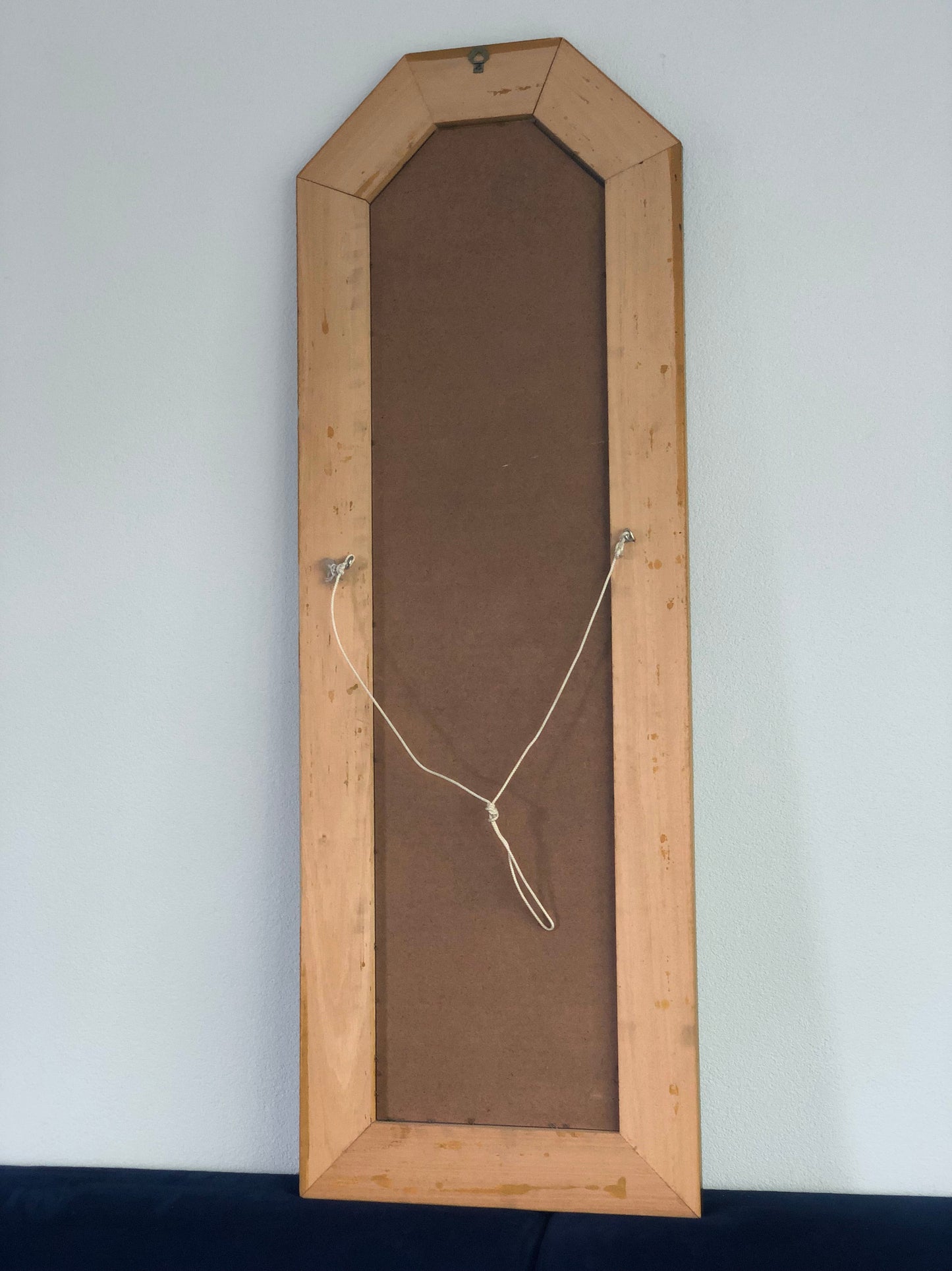 Vintage Full Length Facet Cut Giltwood Mirror Hollywood Regency Belgium