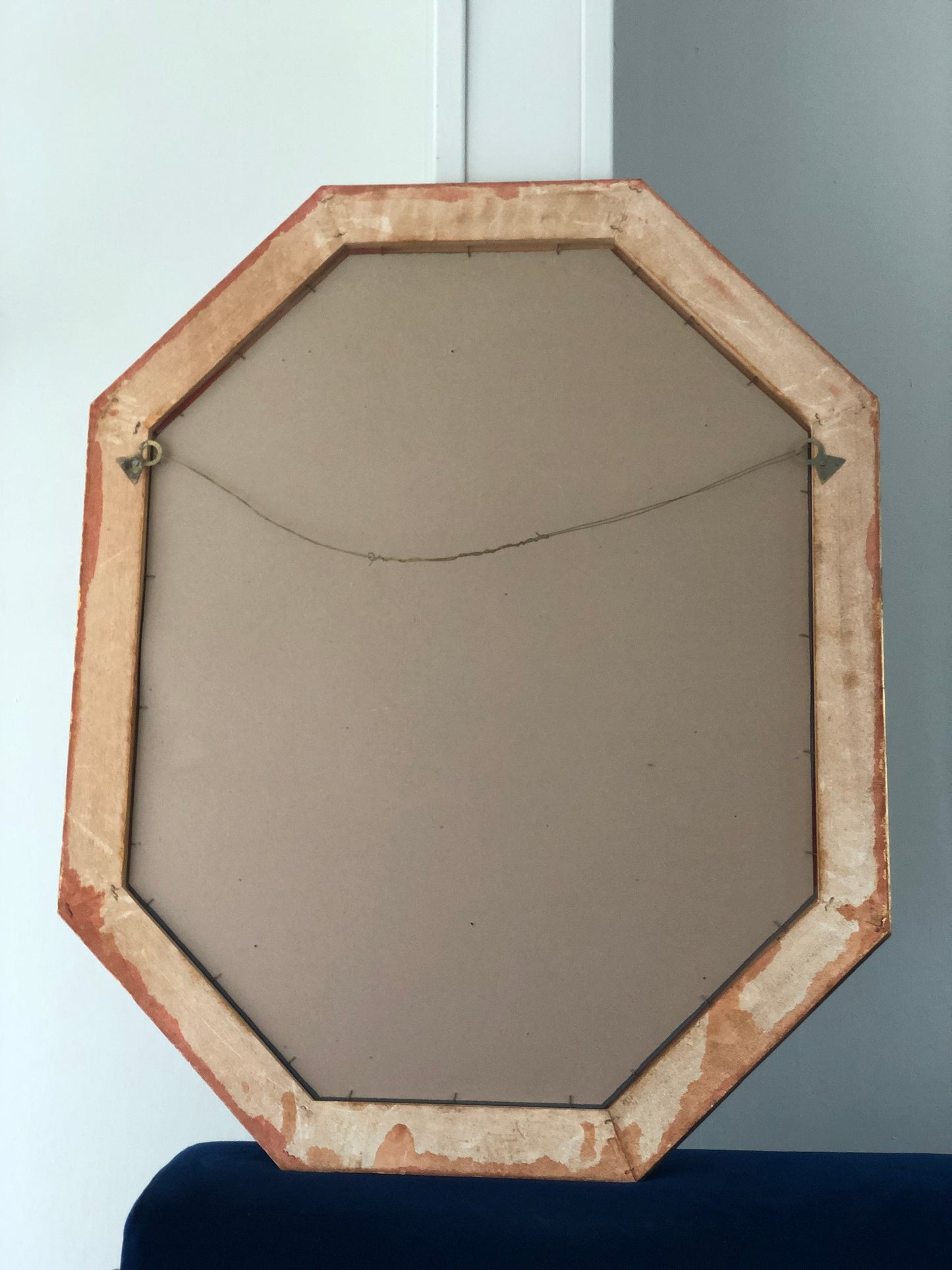Vintage LaBarge Giltwood Octagonal Mirror Hollywood Regency Faux Bamboo Italy 1970