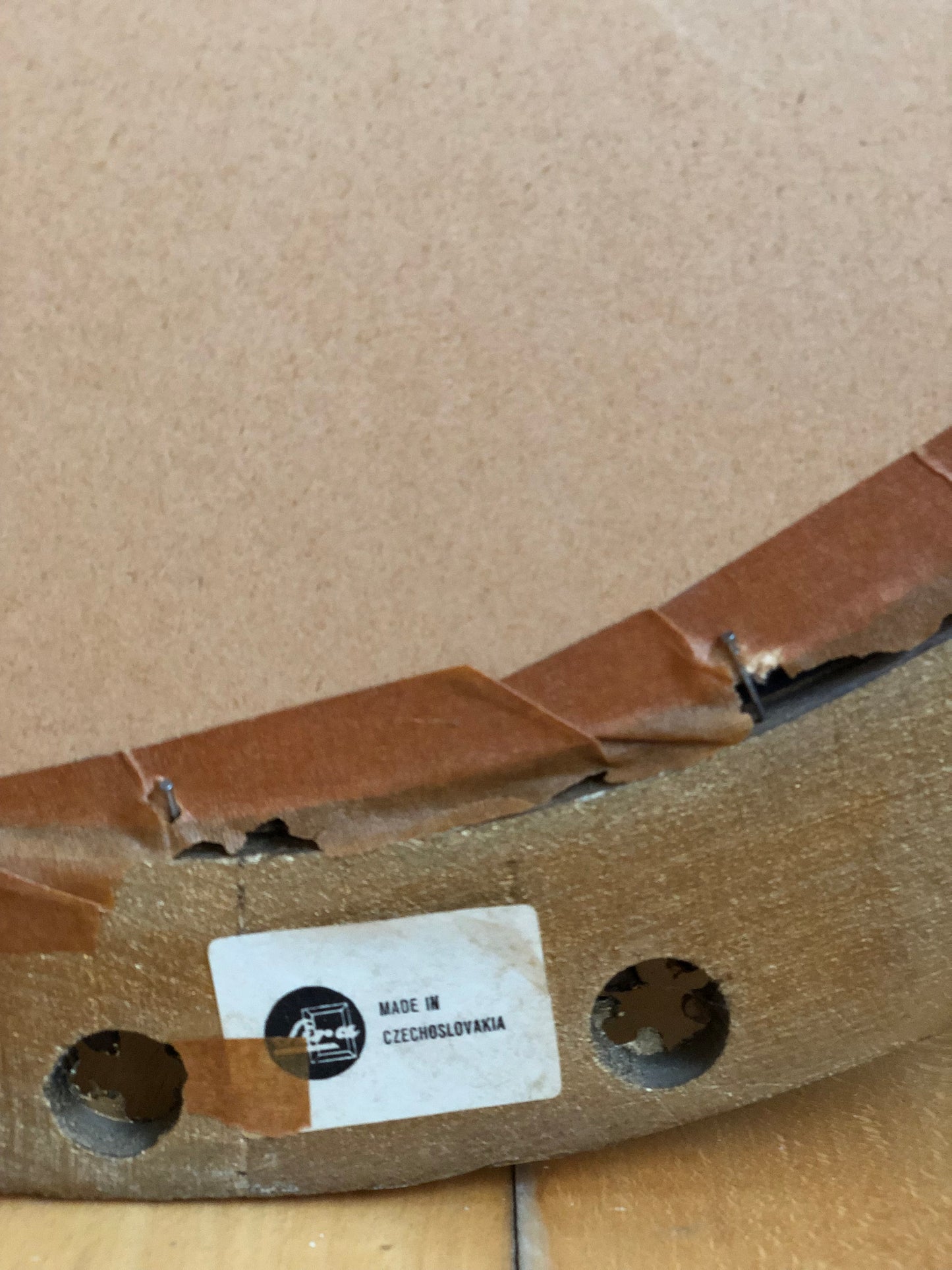 Vintage Oval Giltwood Mirror 1970s Czechoslovakia