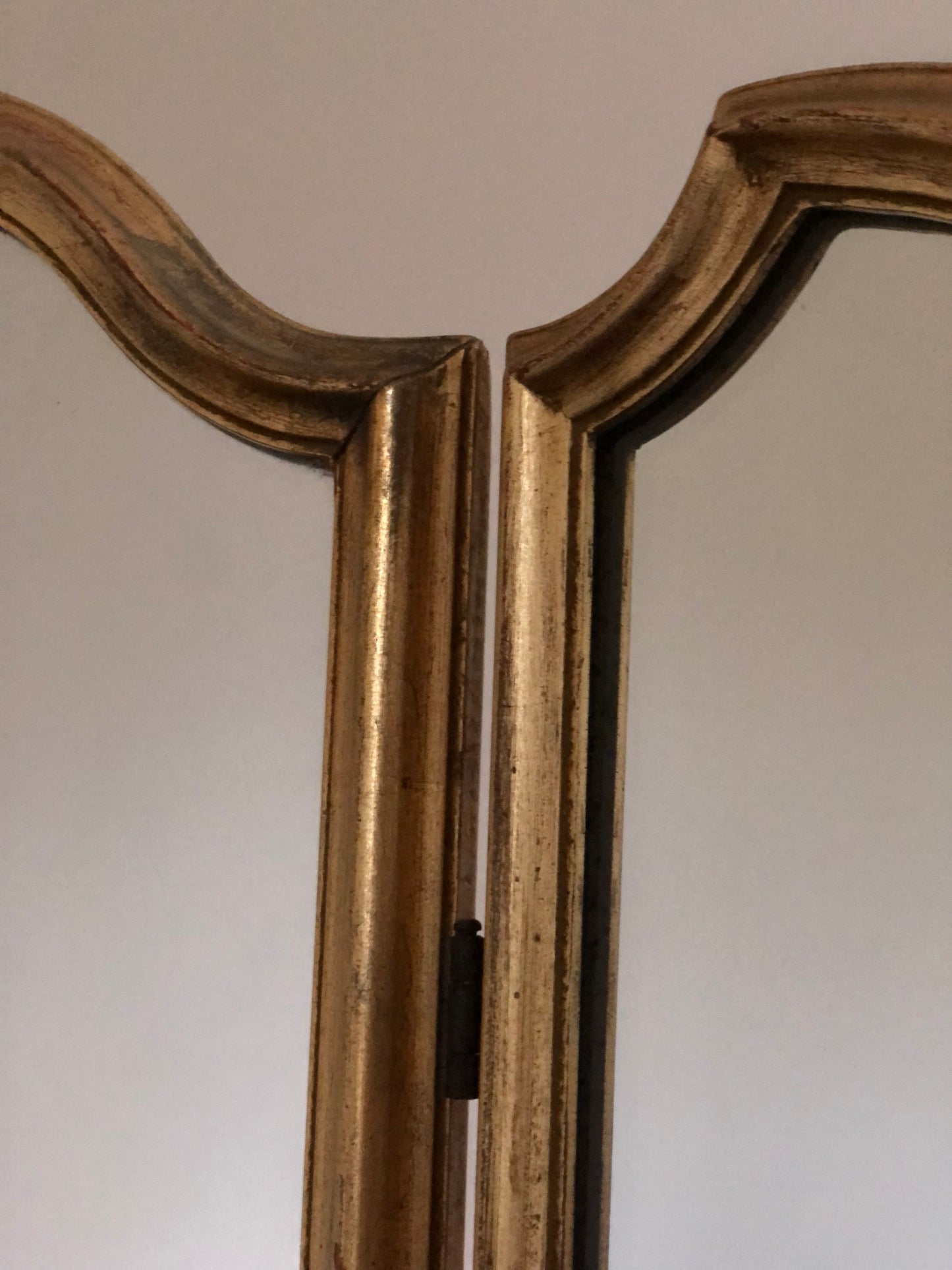 Vintage Vanity Tri Fold Makeup Mirror Giltwood Belgium