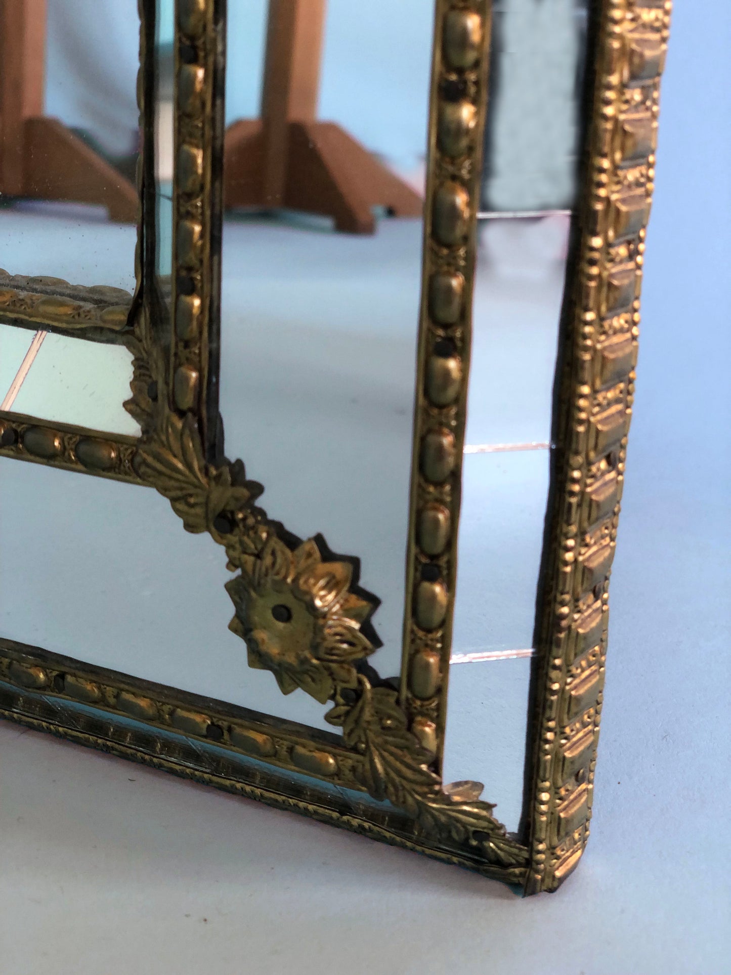 Vintage Venetian Full Length Mirror Hollywood Regency in Gold Spain 1990s