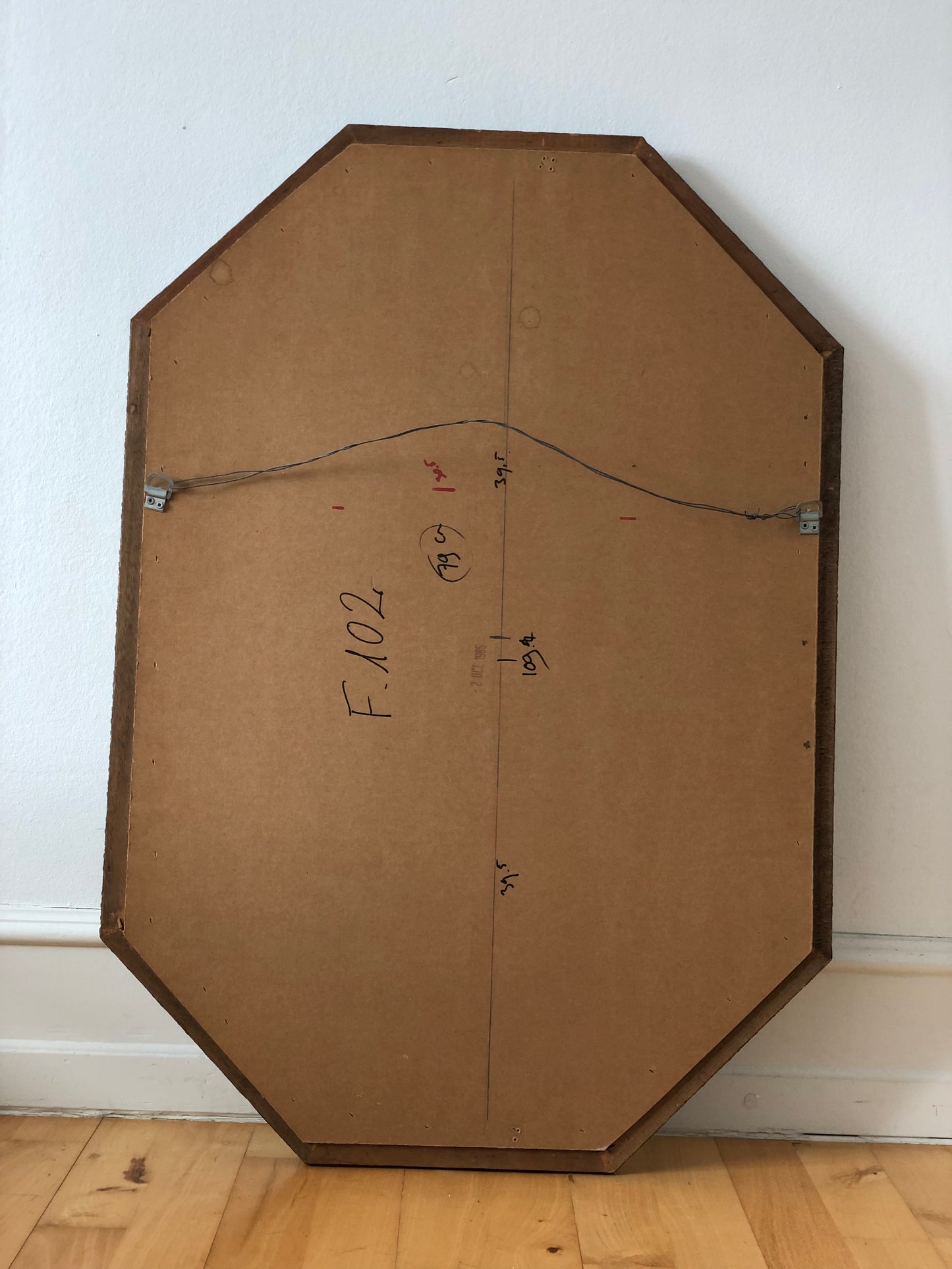 Vintage Venetian Octagon Mirror Hollywood Regency in Gold Spain 1985