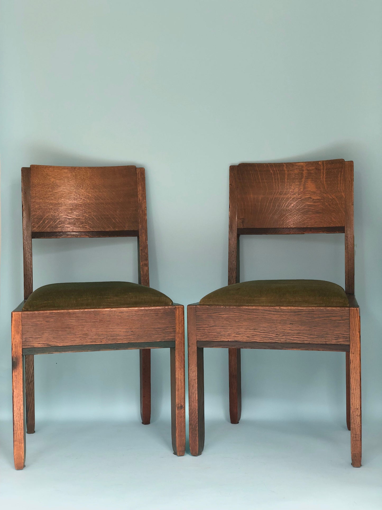 Art Deco Oak Dining Chairs By J.A. Muntendam For L.O.V. Oosterbeek 1920s. Set of 4