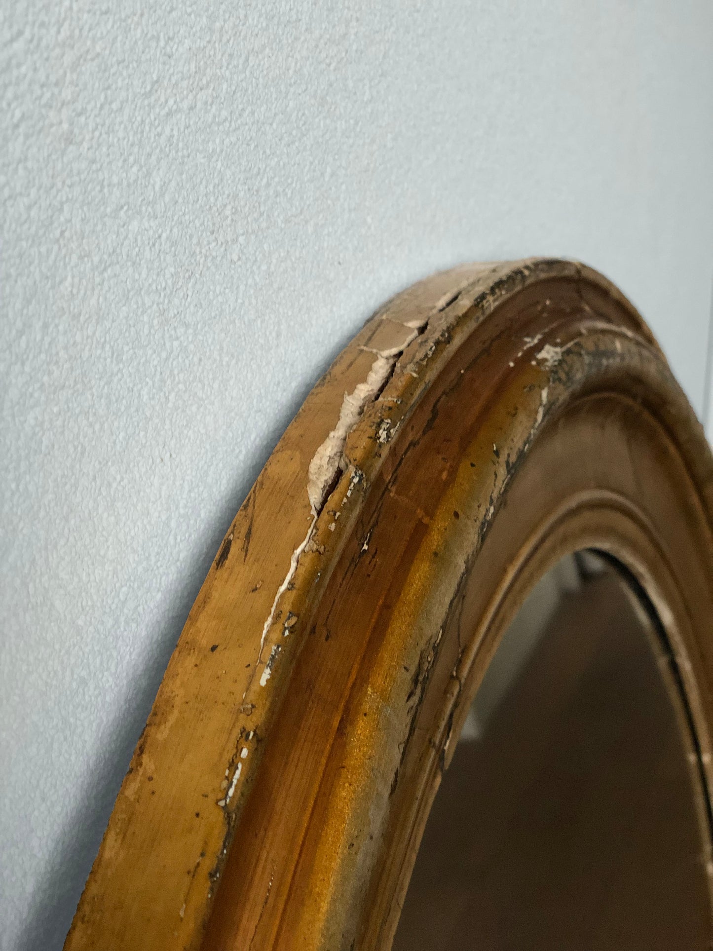 Antique Oval Giltwood Mirror Belgium