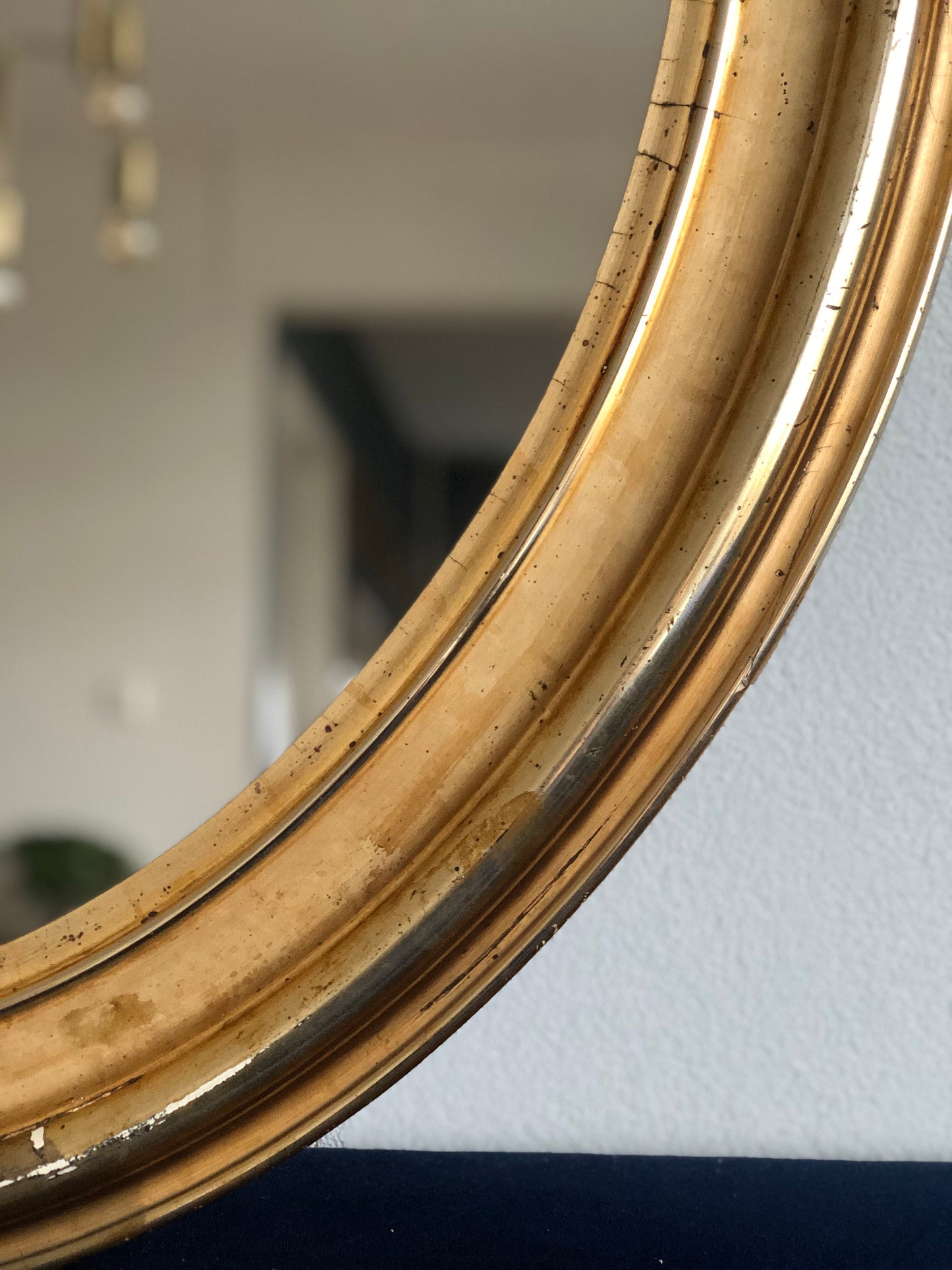 Antique Oval Giltwood Mirror Belgium