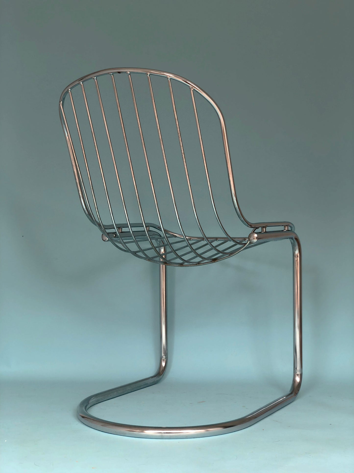 Chrome Vintage Dining Chairs By Gastone Rinaldi For RIMA Set Of 2
