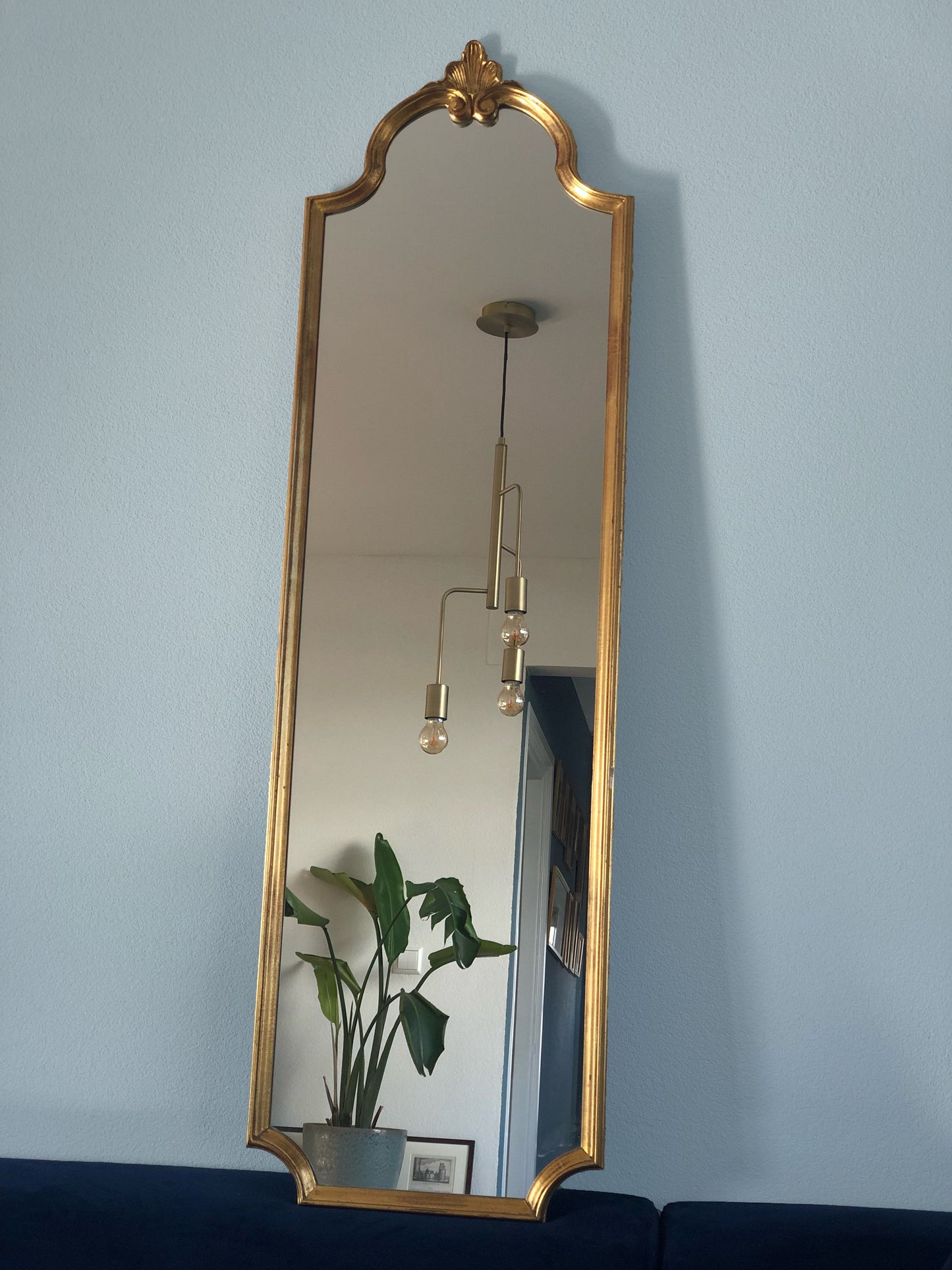 Reserved Deknudt Full Length Crested Giltwood Mirror 1970s