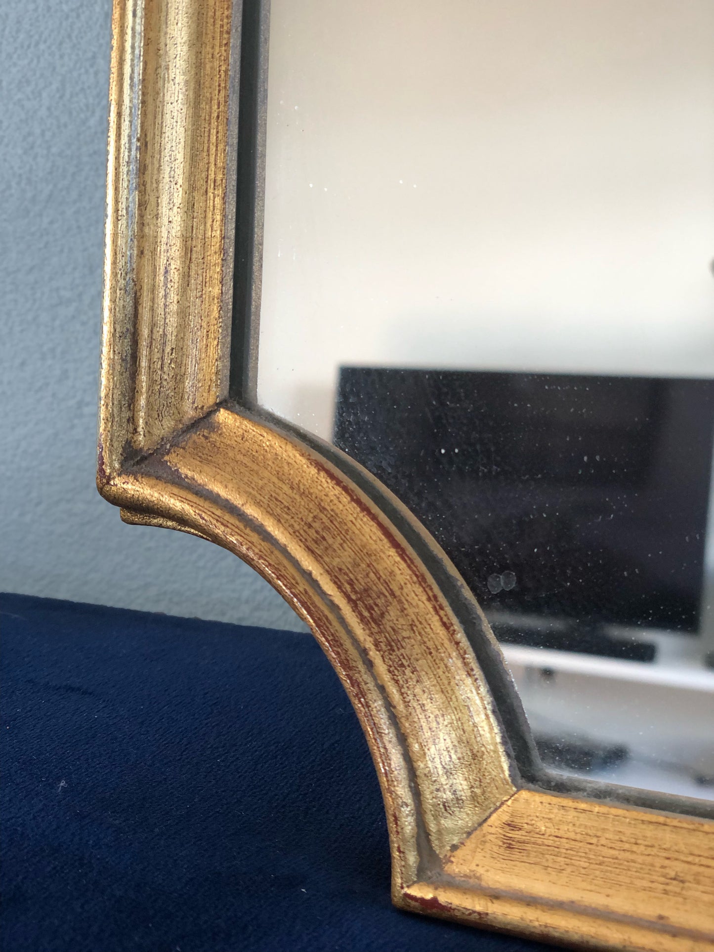 Reserved Deknudt Full Length Crested Giltwood Mirror 1970s