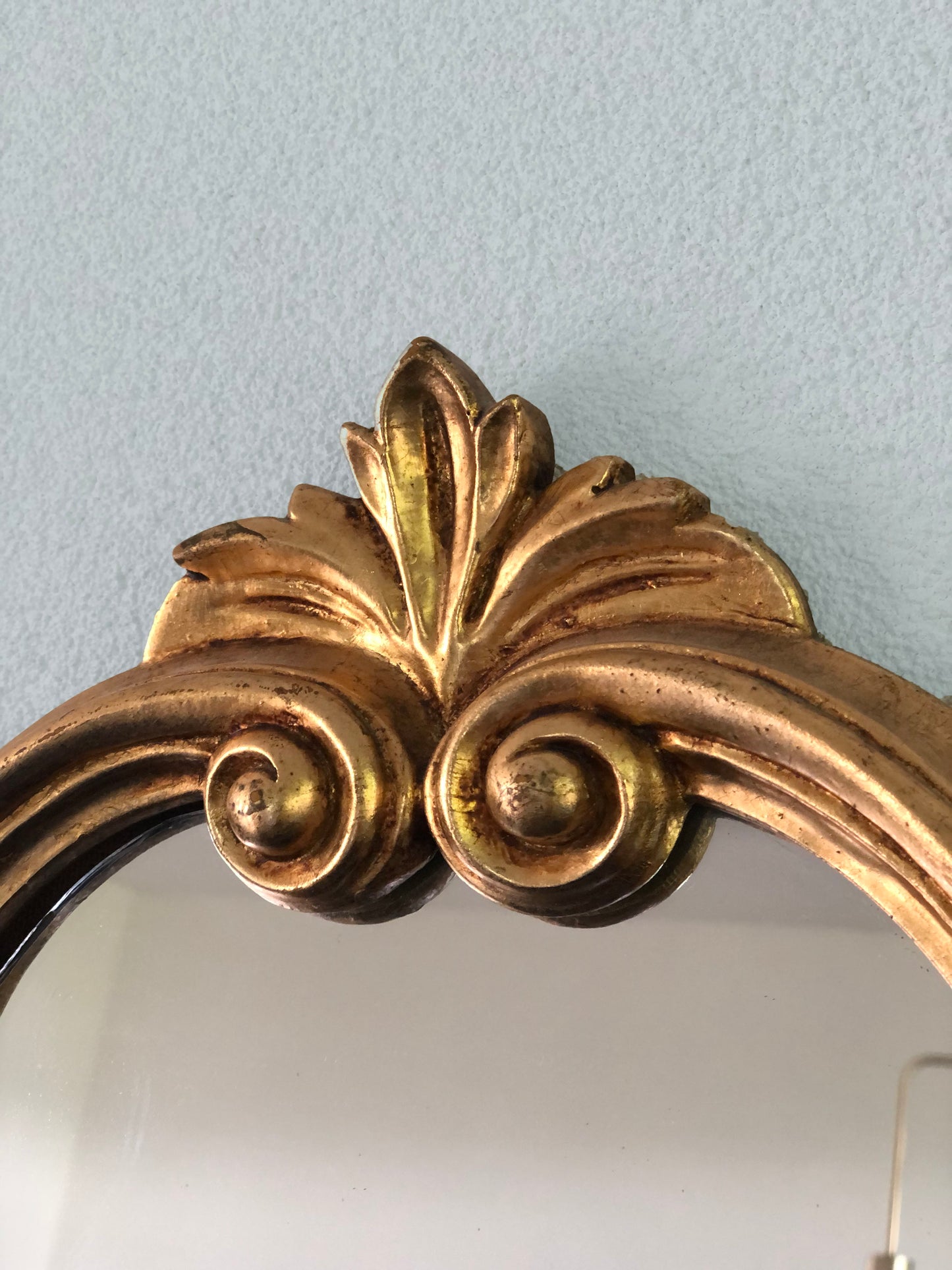 Deknudt Full Length Crested Giltwood Mirror 1970s