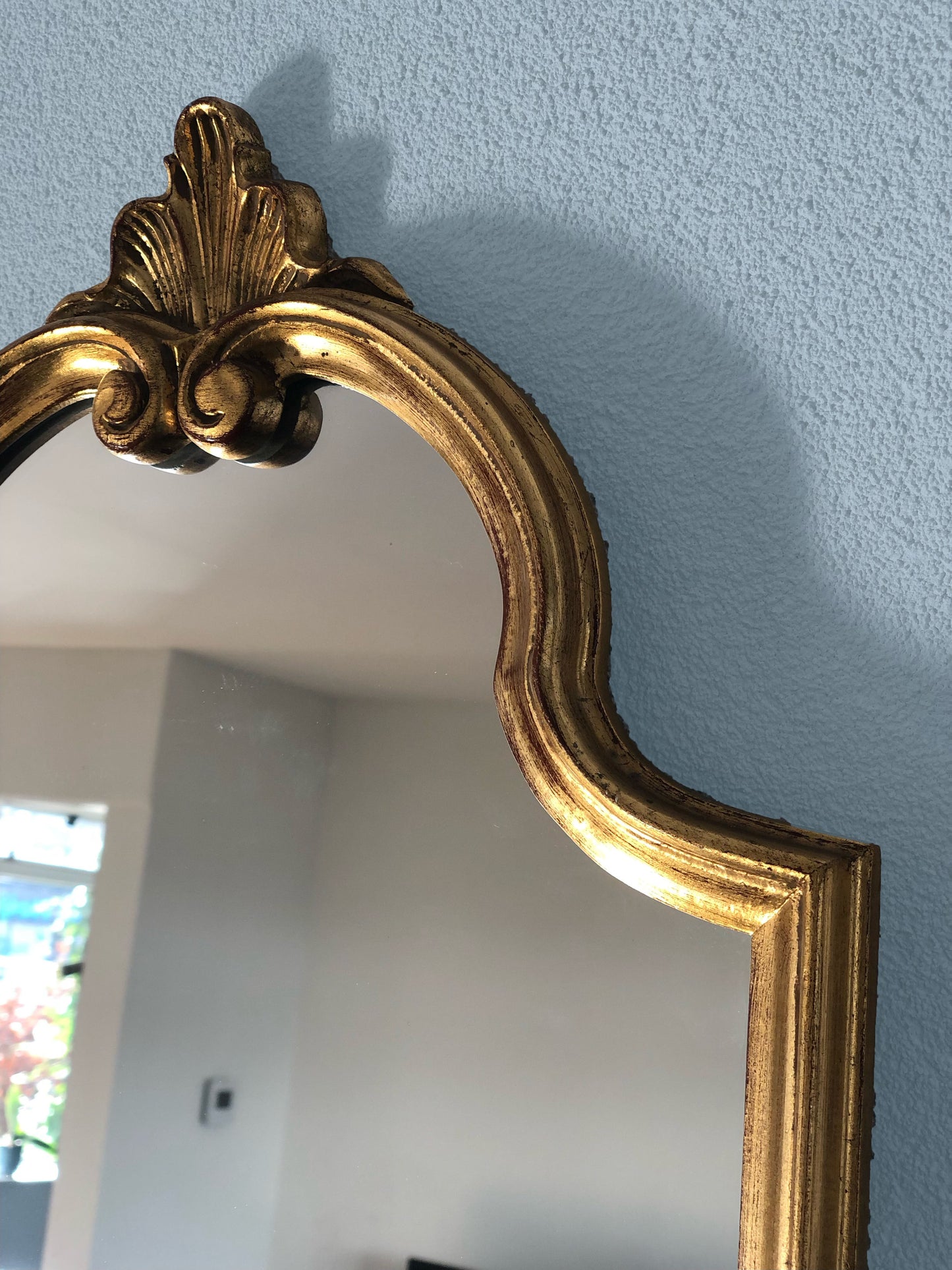 Reserved Deknudt Full Length Crested Giltwood Mirror 1970s