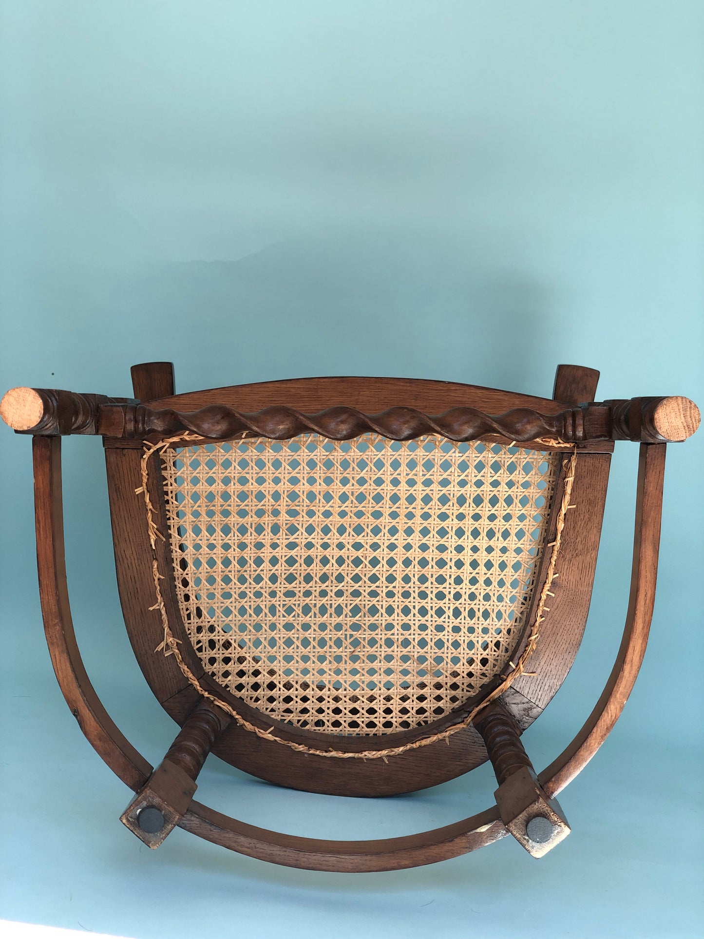 Edwardian Barley Twist Corner Chair With Cane 19th Century