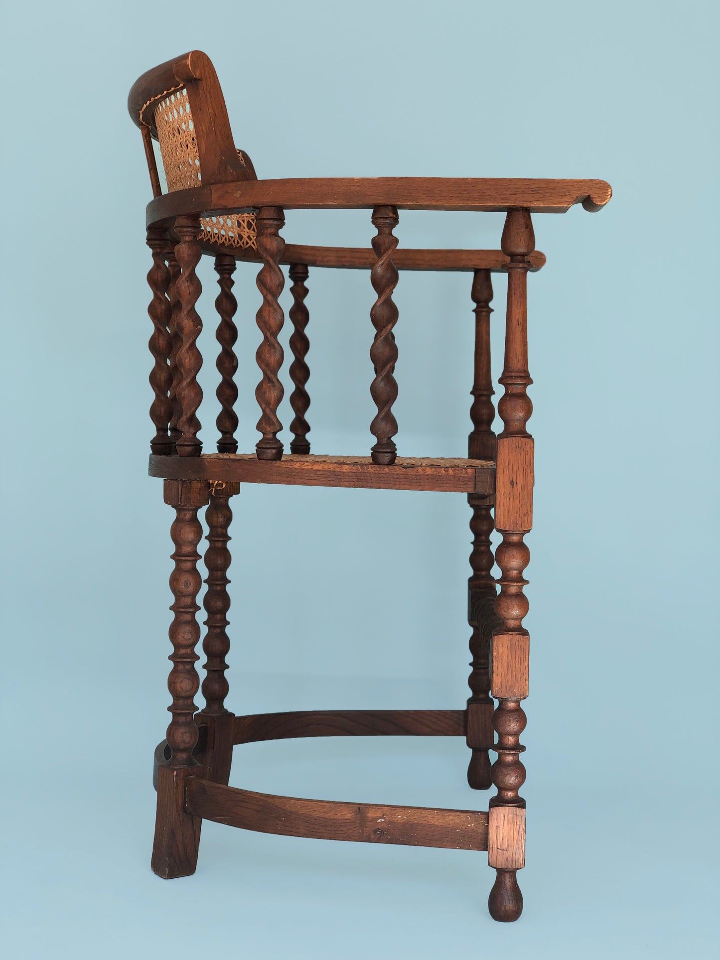 Edwardian Barley Twist Corner Chair With Cane 19th Century