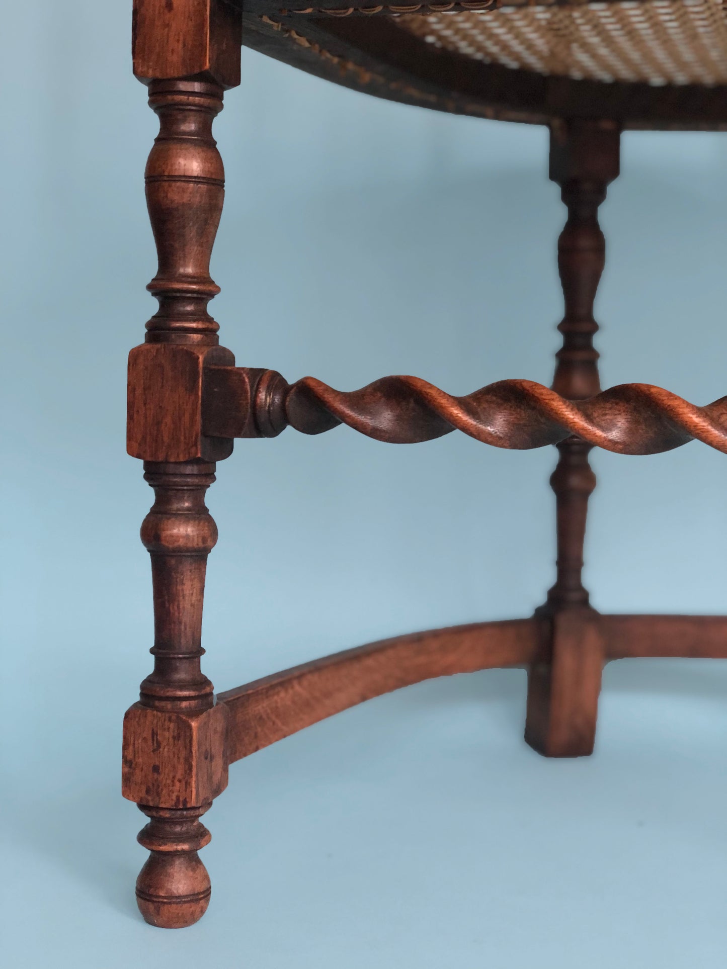 Edwardian Barley Twist Corner Chair With Cane 19th Century
