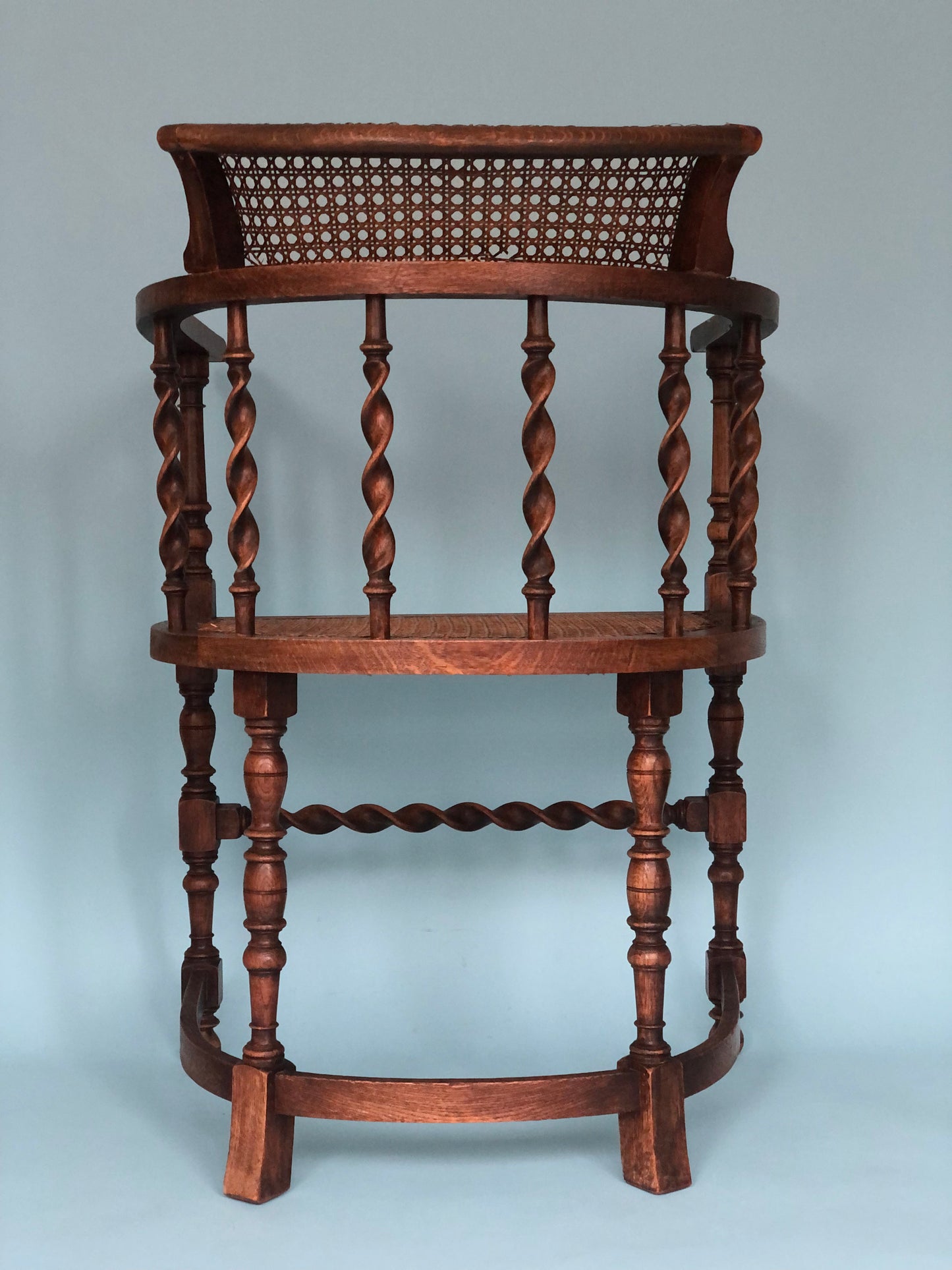 Edwardian Barley Twist Corner Chair With Cane 19th Century