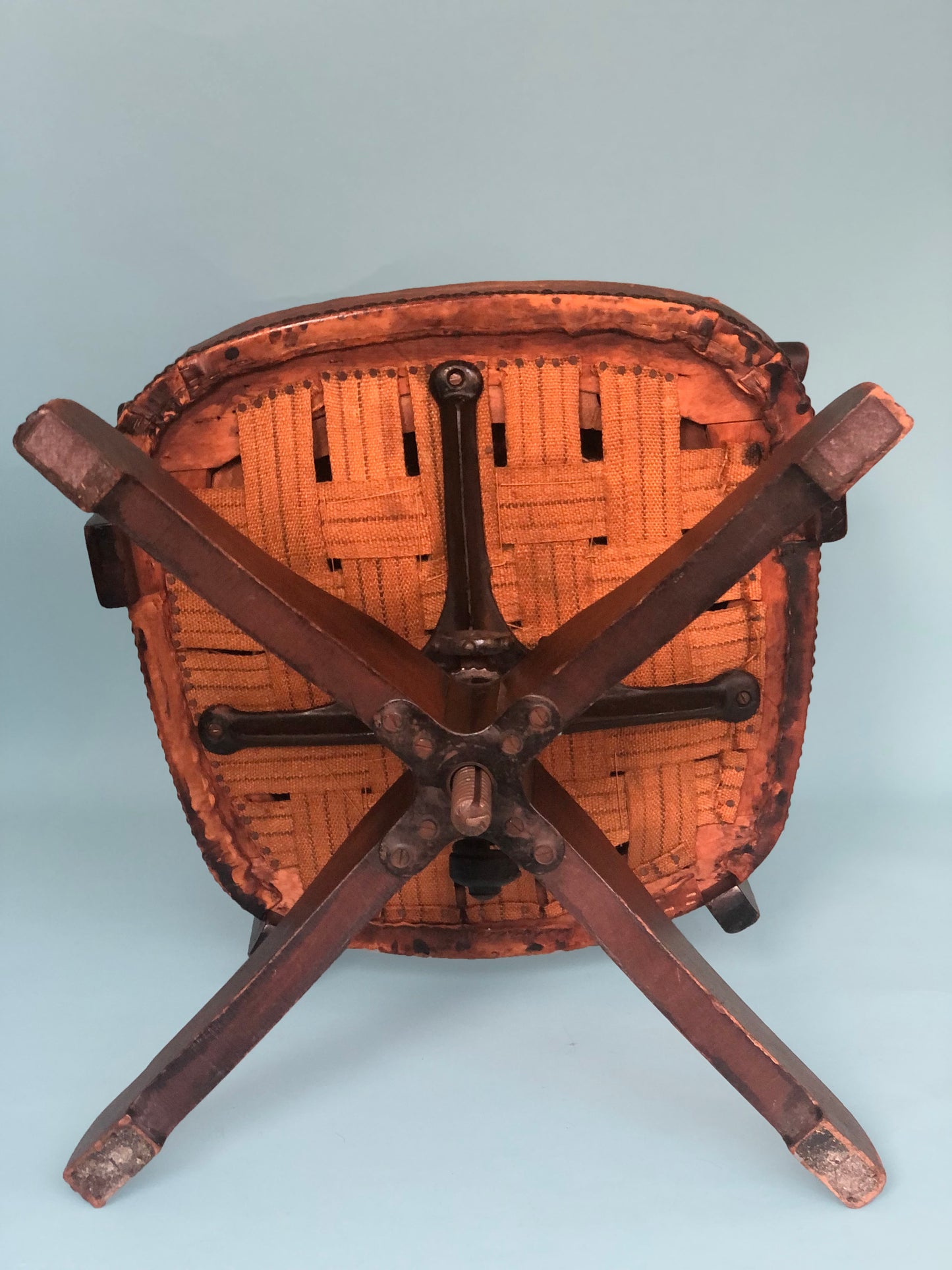 Edwardian Swivel Office Desk Chair Mahogany 1920s