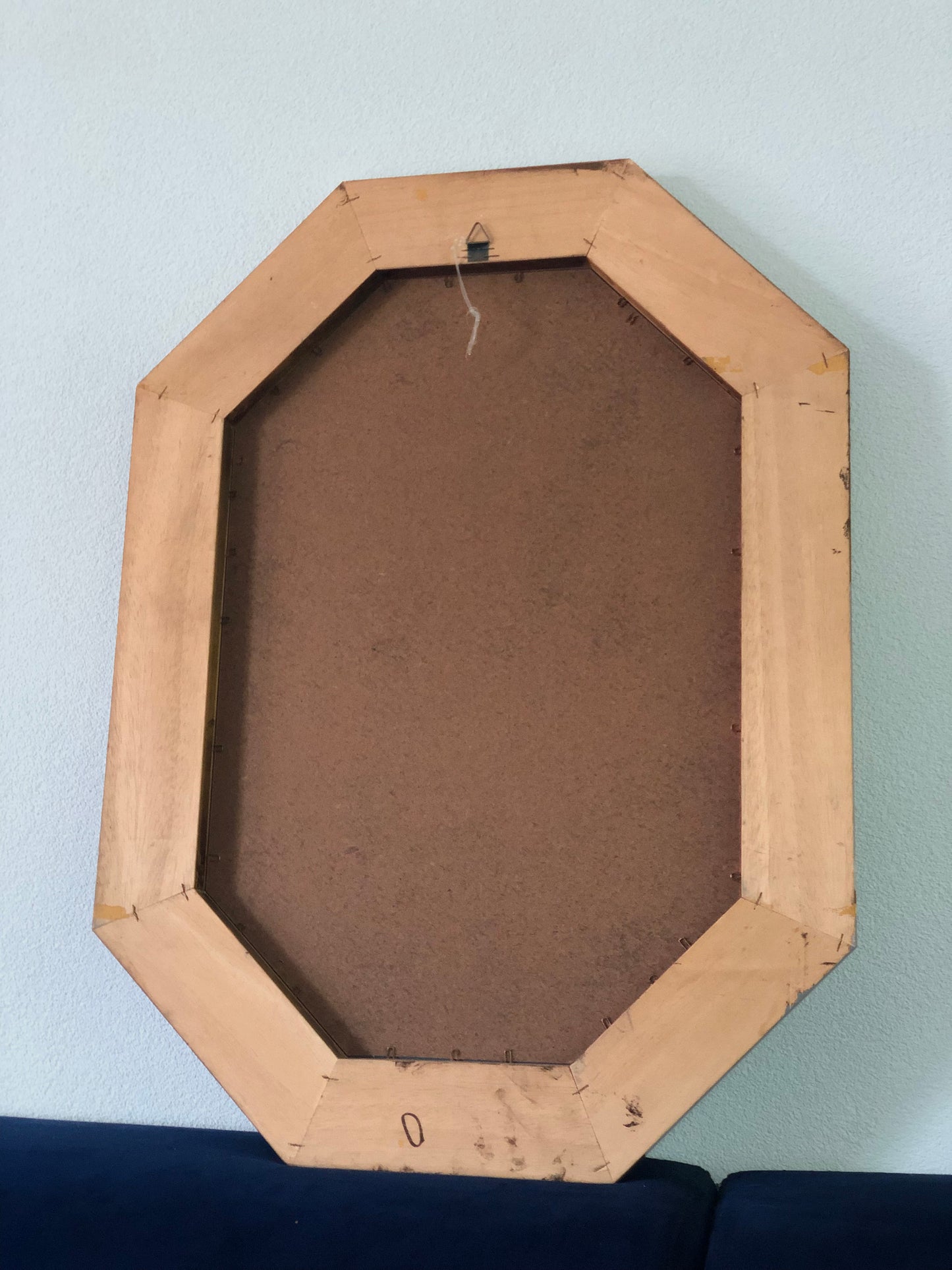Hollywood Regency Giltwood Facet Cut Octagonal Mirror Belgium 1970s
