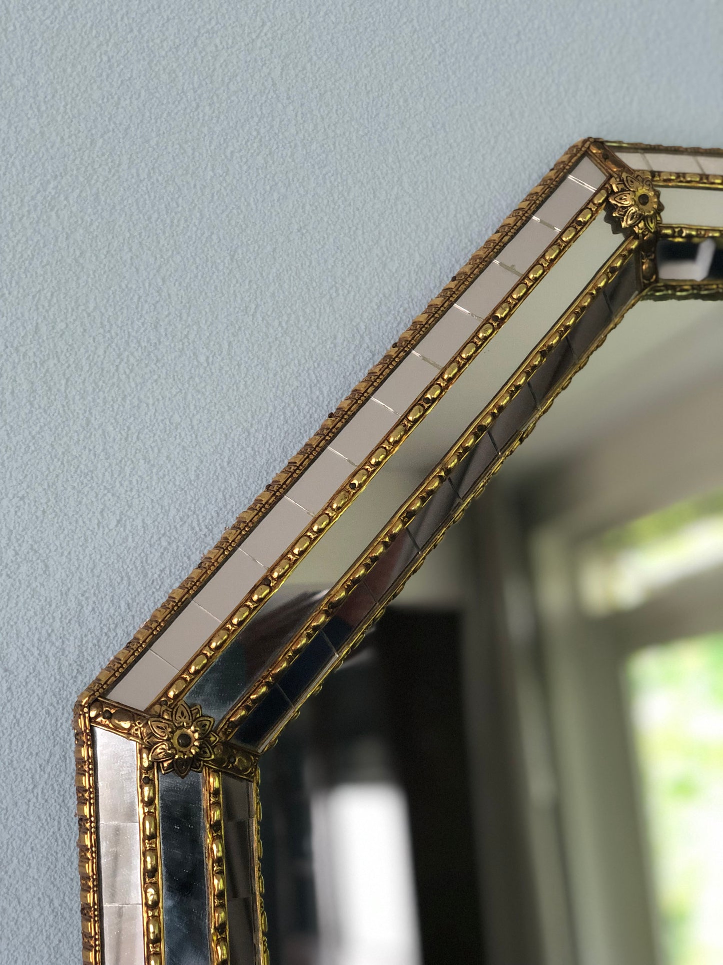 Hollywood Regency Octagonal Trapezium Mirror Spain 1970s