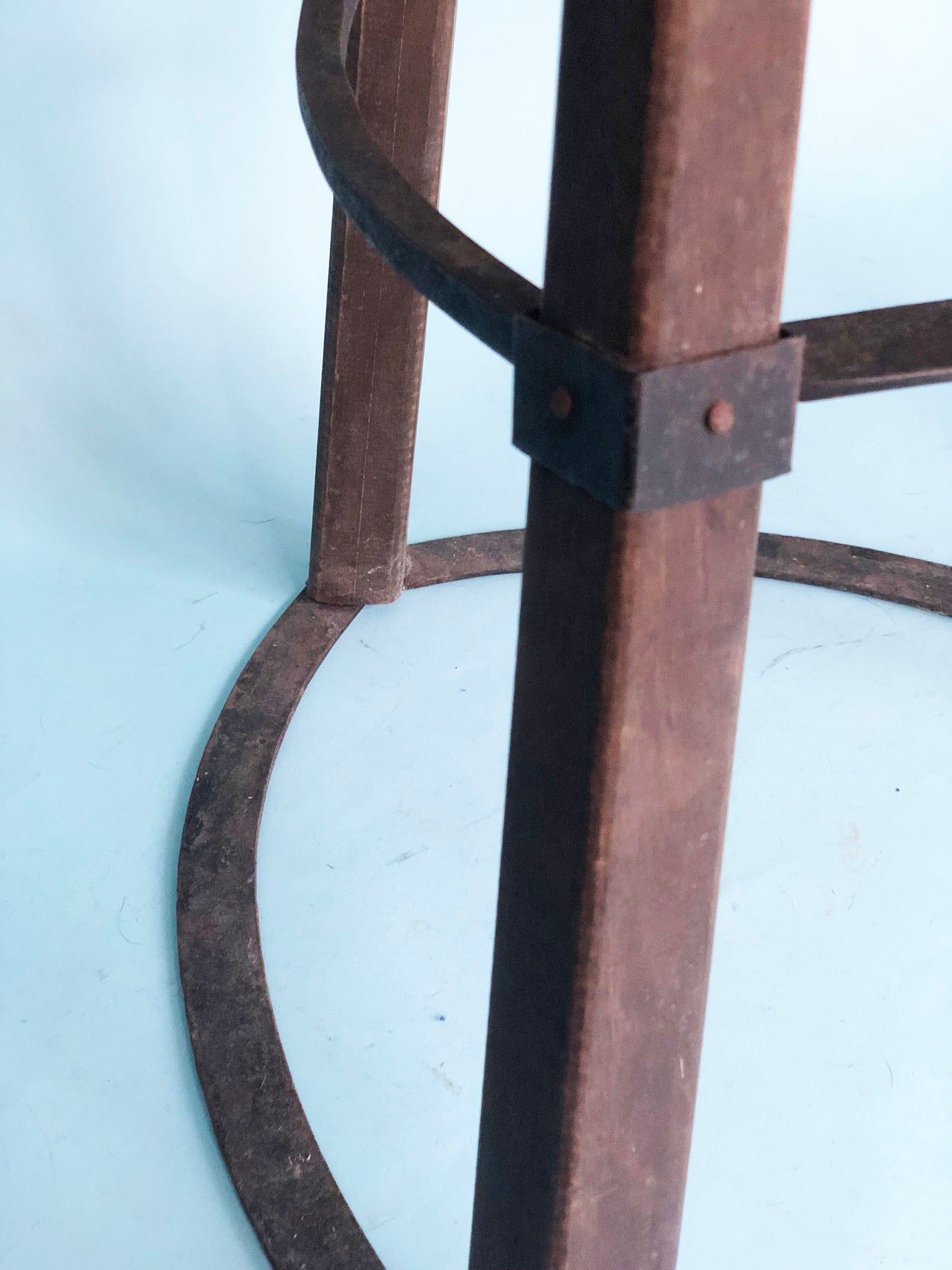 Industrial Brutalist Bar Stools Marbella 1970s Set of 3