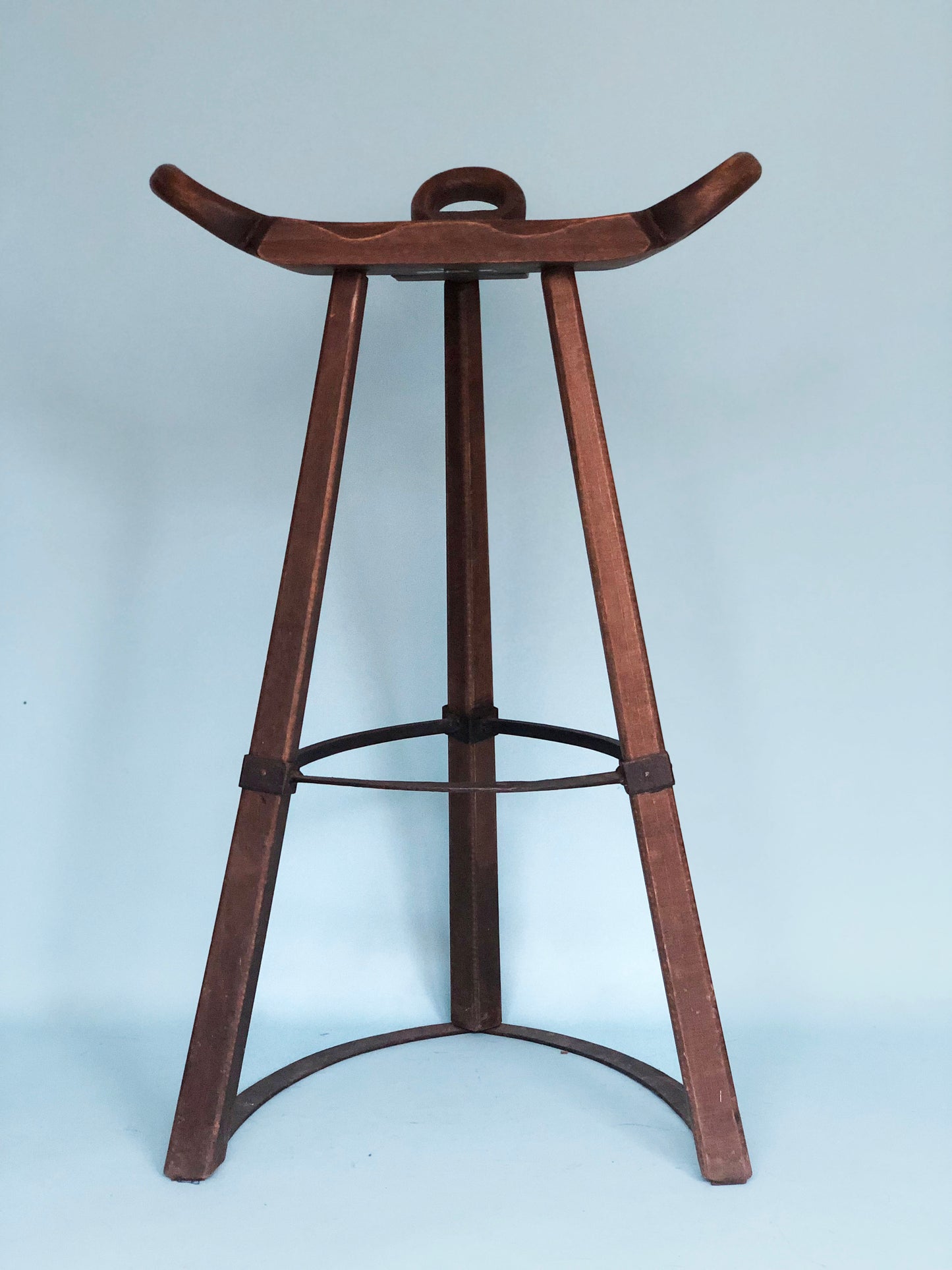 Industrial Brutalist Bar Stools Marbella 1970s Set of 3