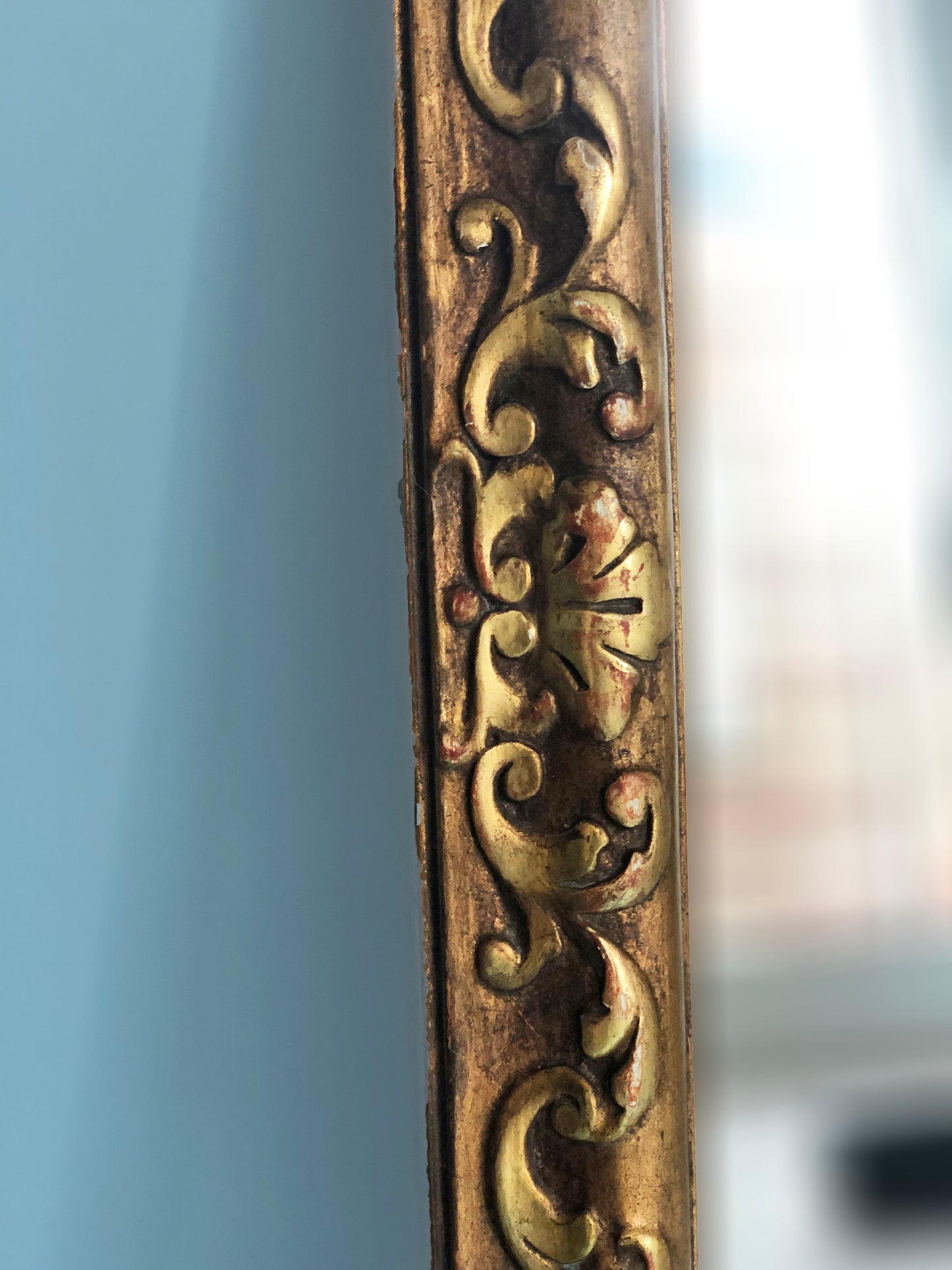 Large Art Deco Carved Giltwood Penant Mirror