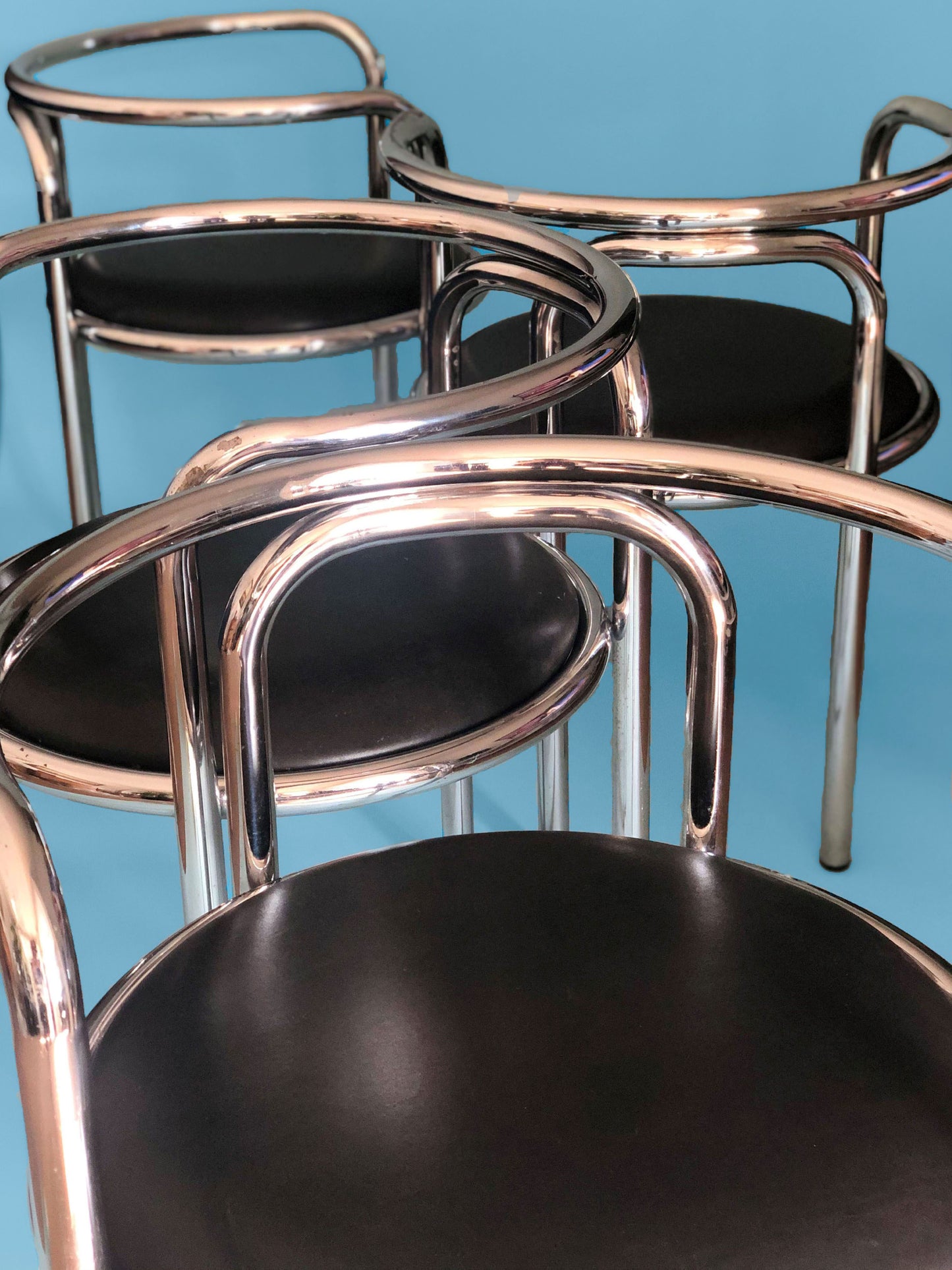Set of 4 Vintage Locus Solus chairs designed by Gae Aulenti for Zanotta