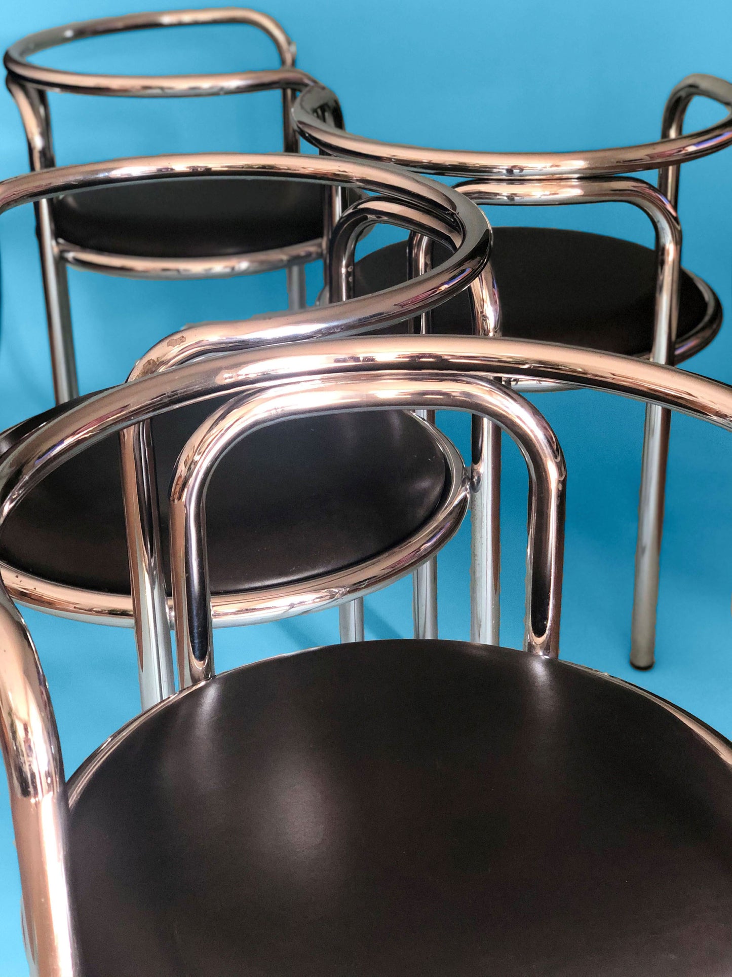 Set of 4 Vintage Locus Solus chairs designed by Gae Aulenti for Zanotta