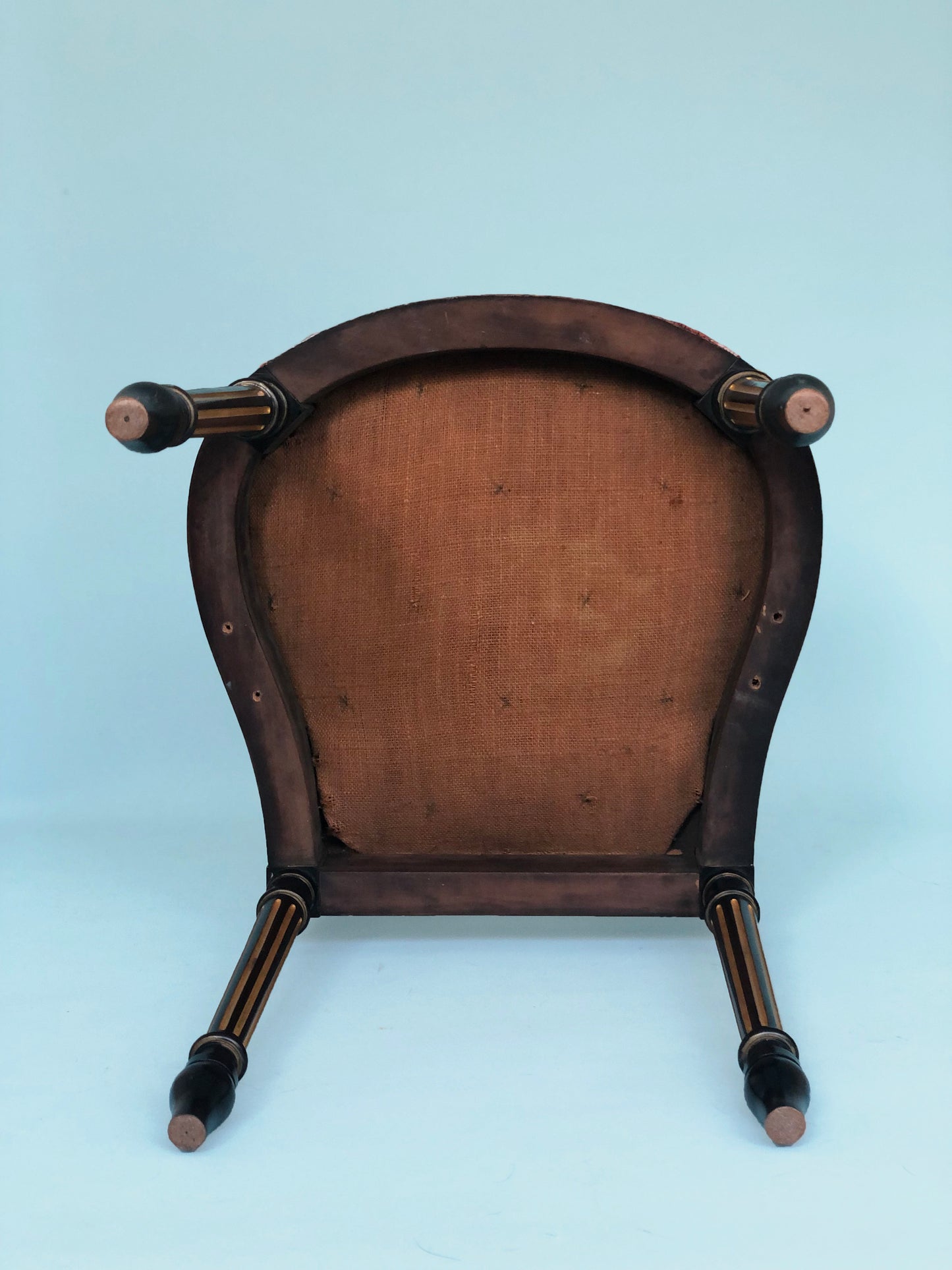 Napoleon III style Vintage Gilt Dining Chairs in Black and Gold Set of 2