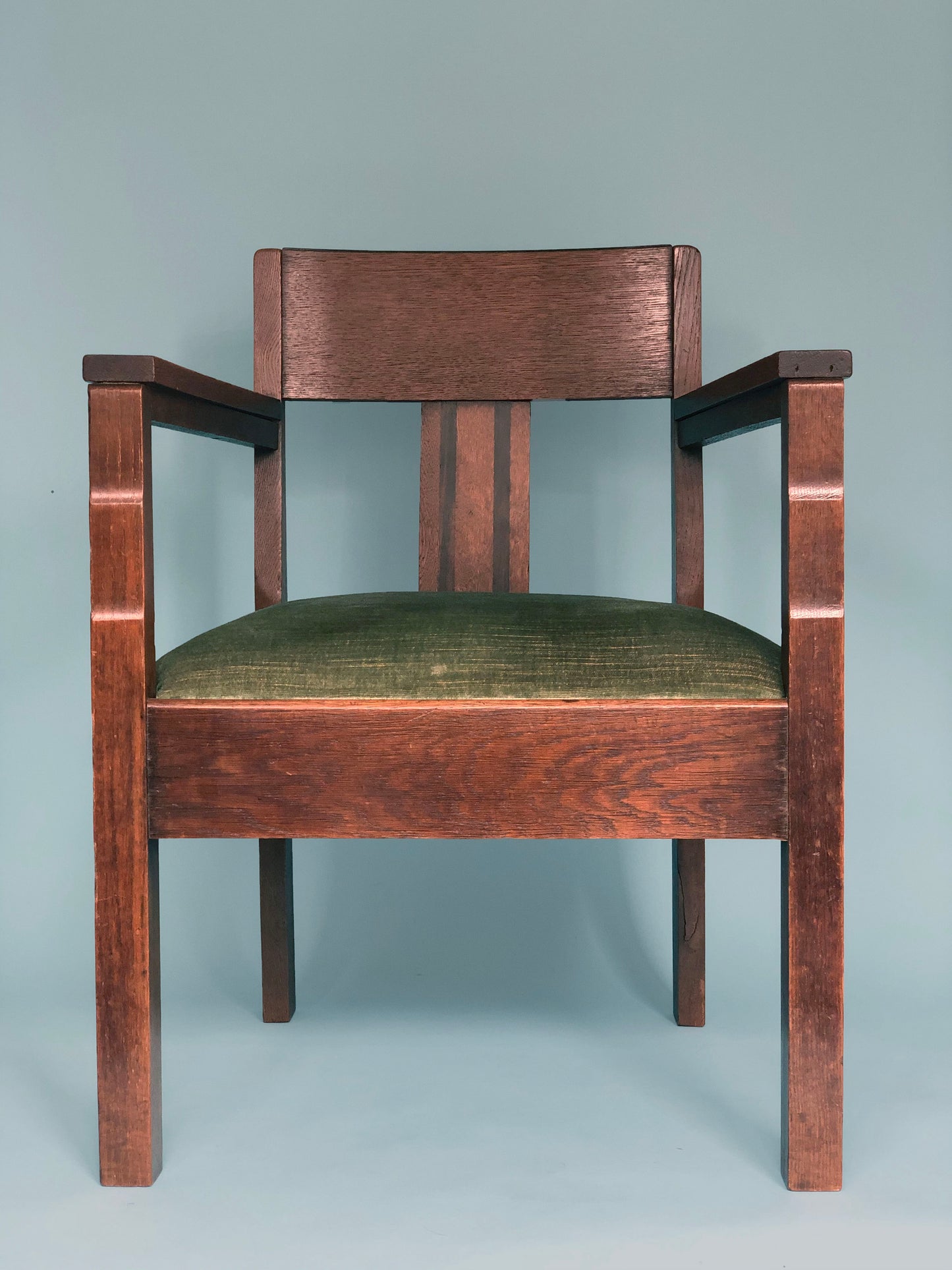Oak Art Deco Amsterdam School Armchair 1920s.