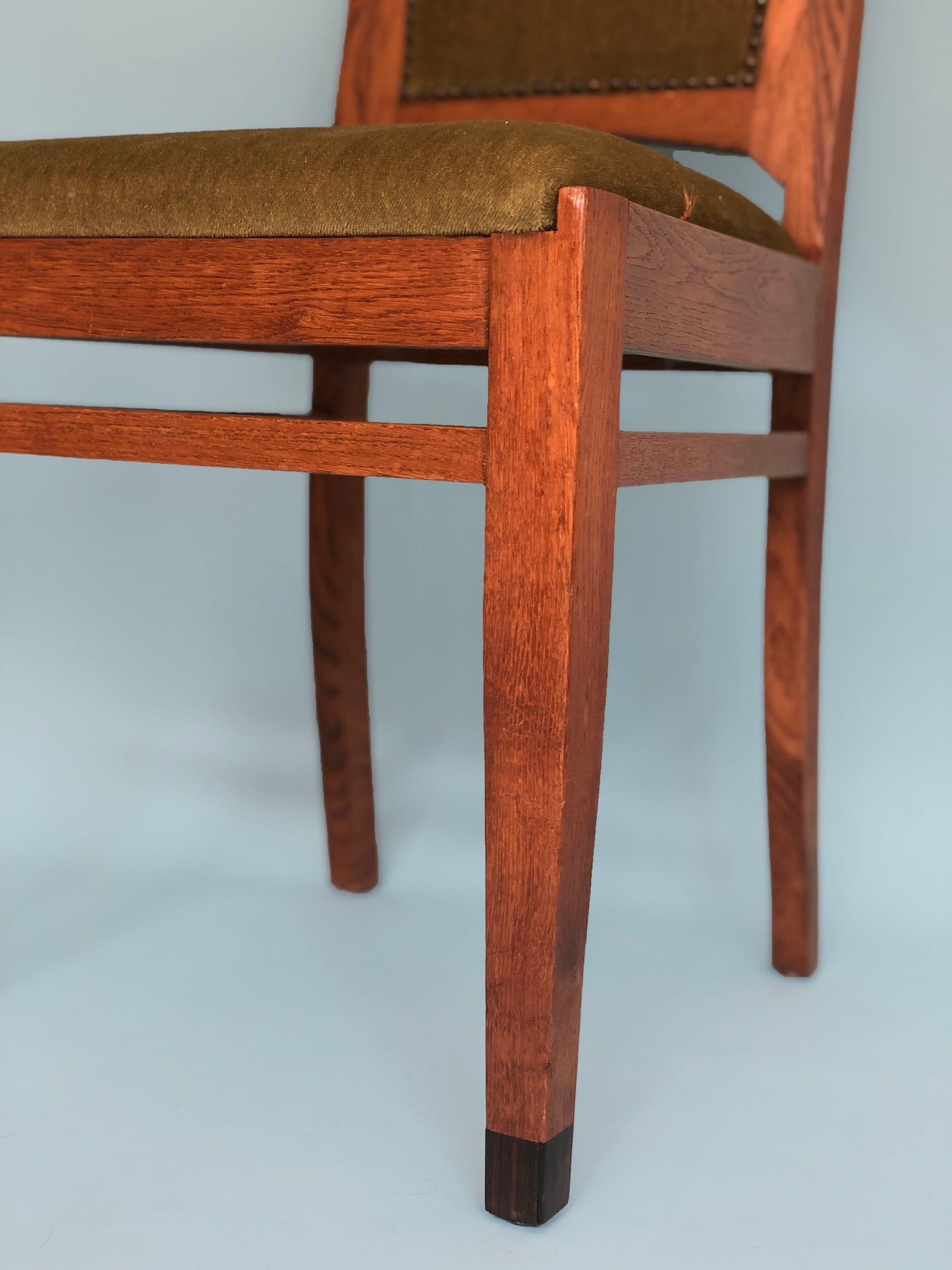 Oak Art Deco Amsterdam School Chairs 1920s. Set of 4