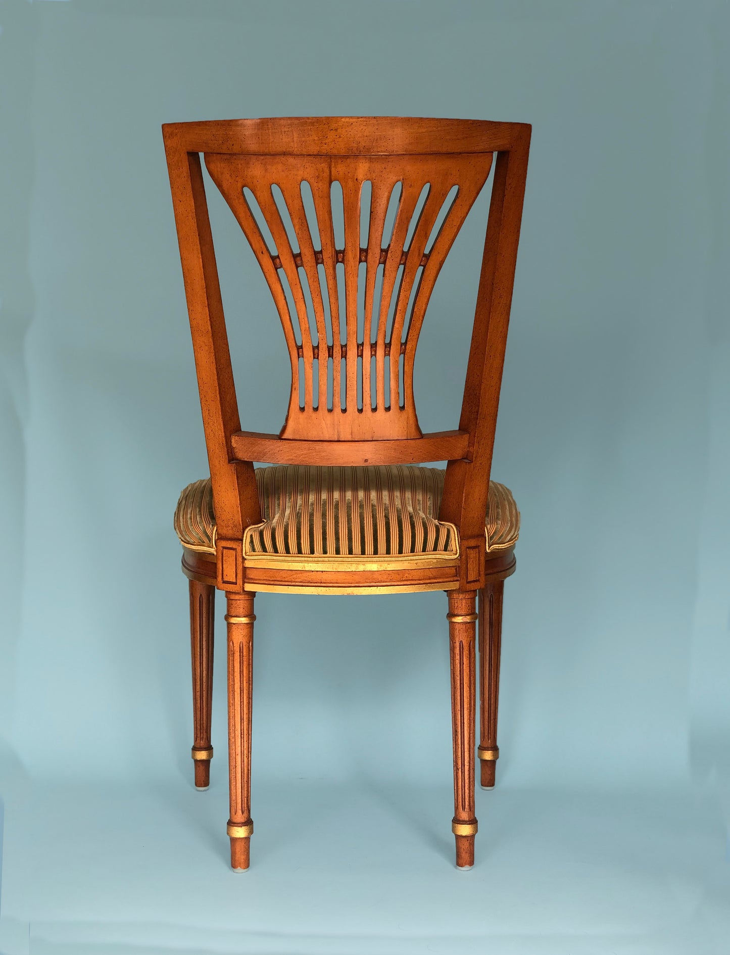 Set of 2 Beech Wood Gilded Chairs From 1950