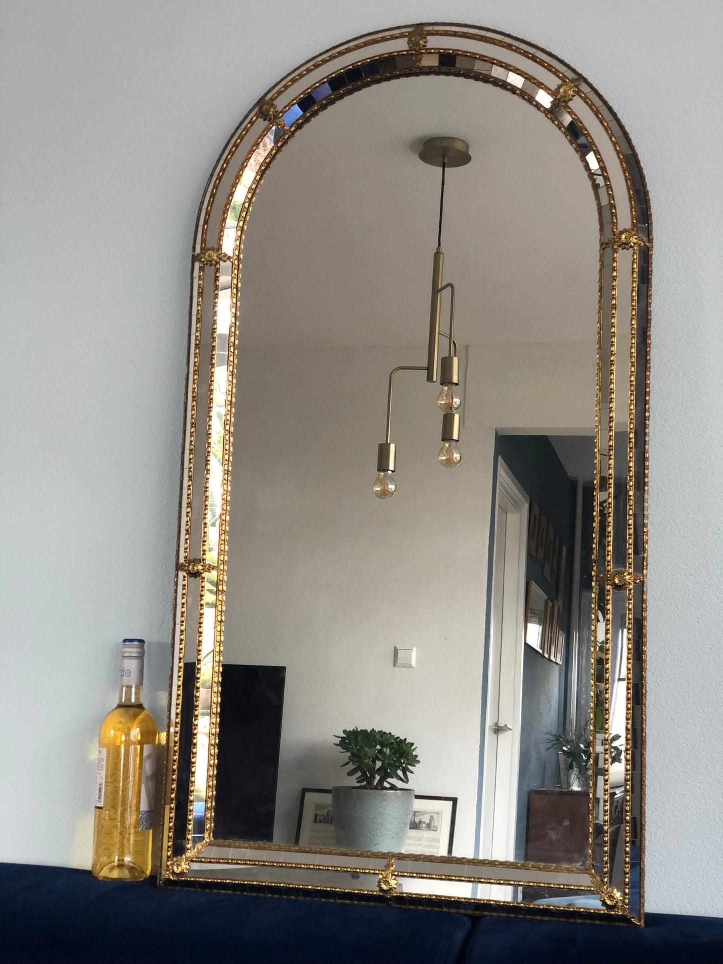 Spanish Venetian Full Length Mirror Hollywood Regency 1990s