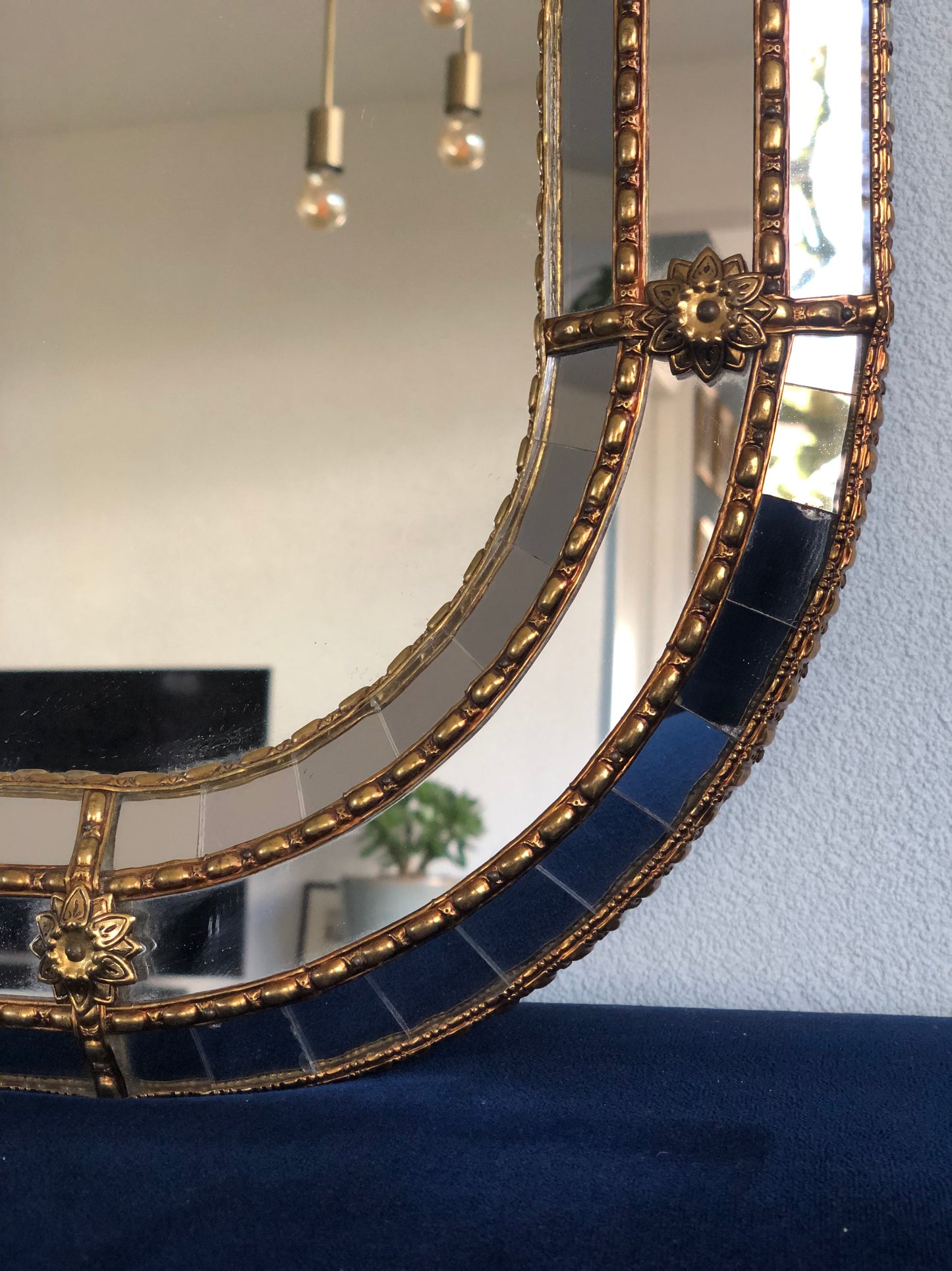 Spanish Venetian Mirror Hollywood Regency 1990s