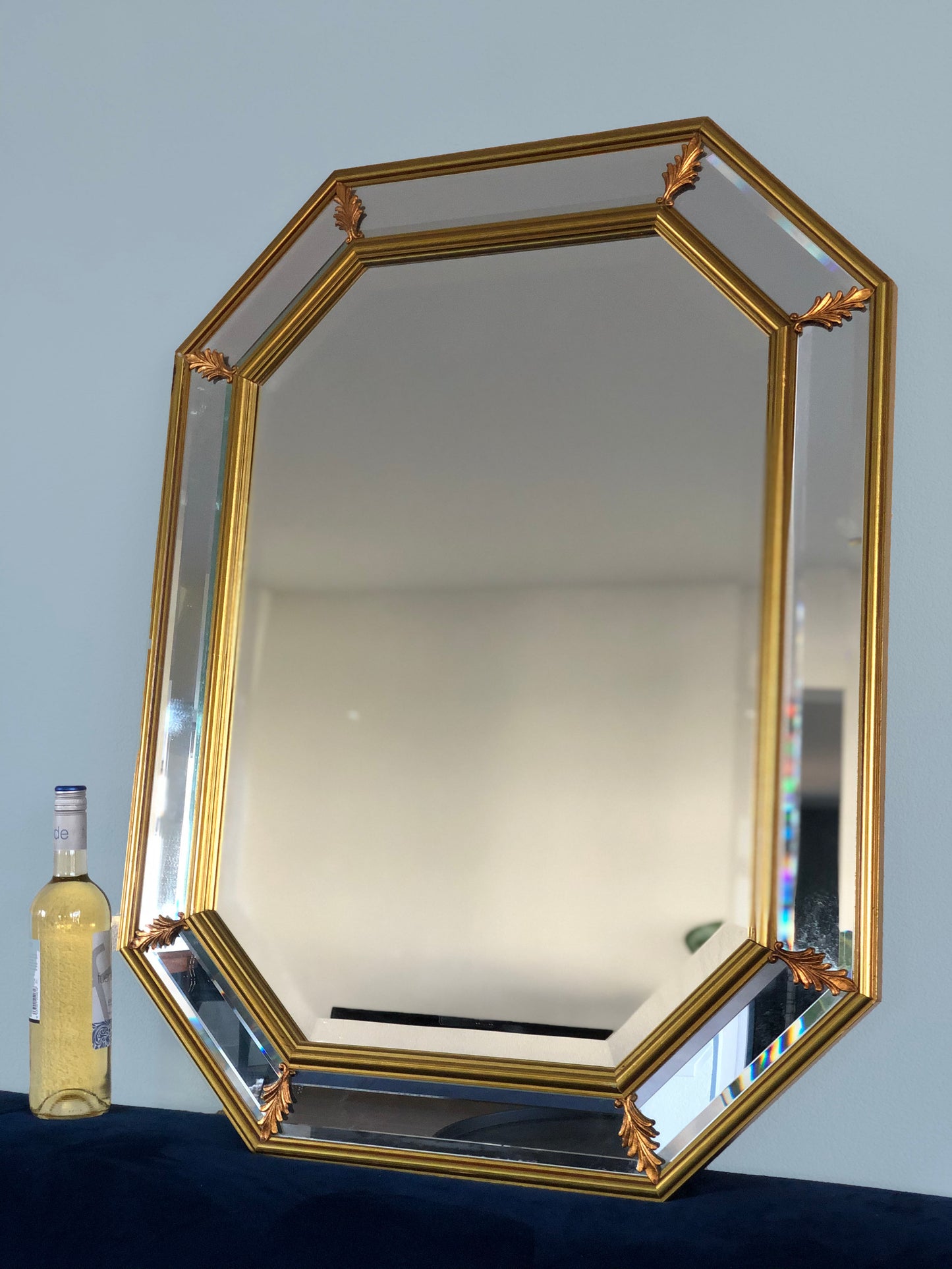 Vintage Facet Cut Hollywood Regency Mirror 1960s