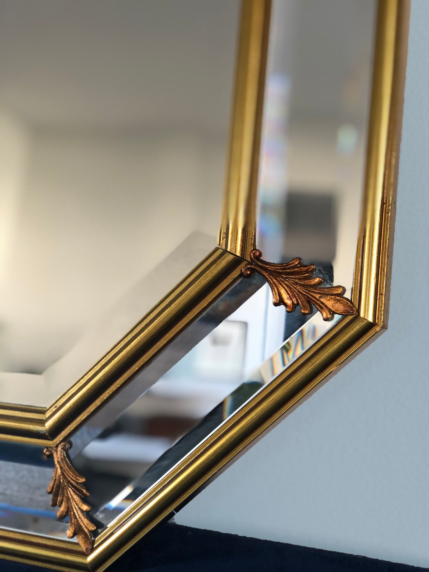 Vintage Facet Cut Hollywood Regency Mirror 1960s