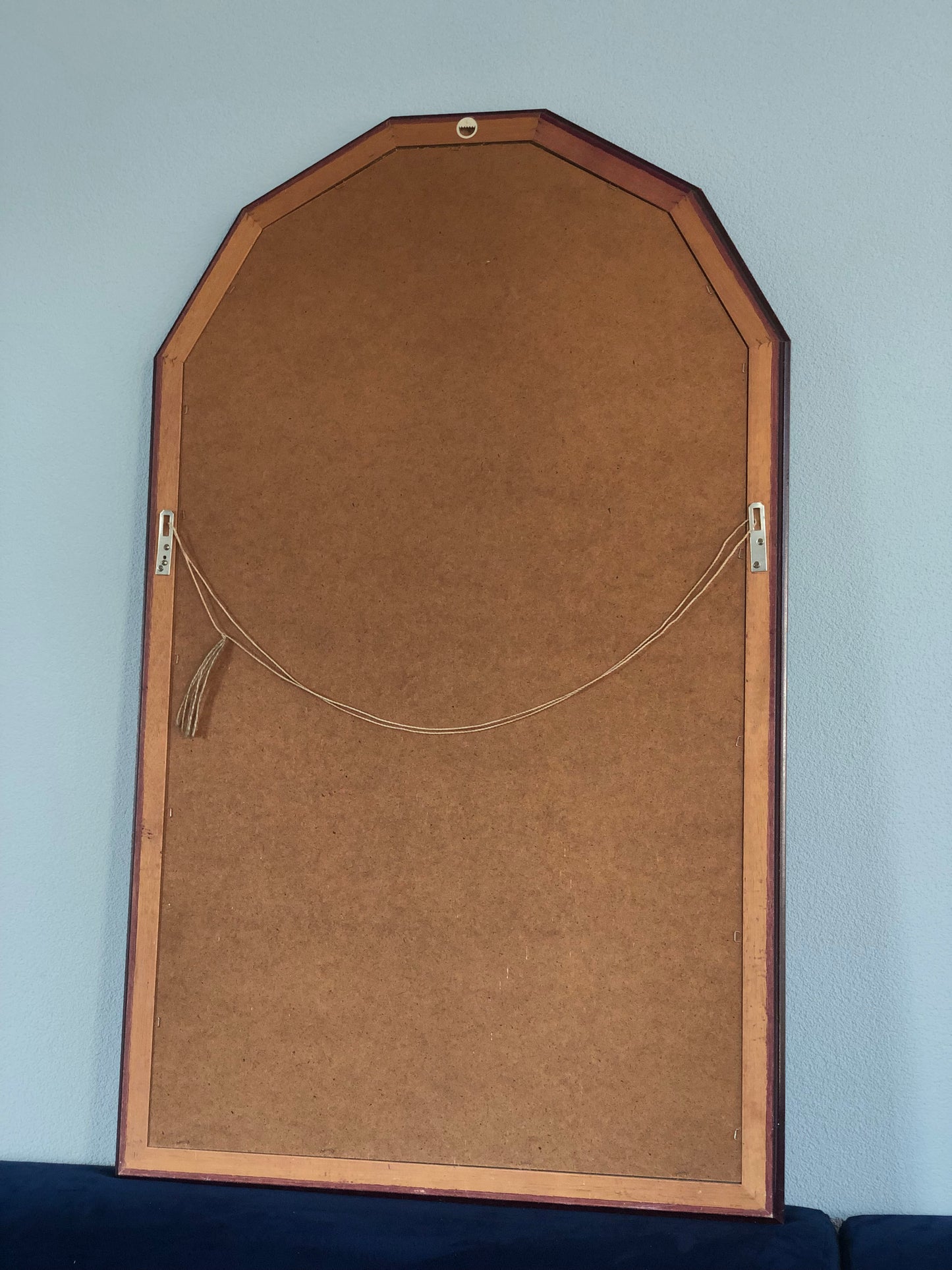 Facet Cut Mirror In Black And Gold Hollywood Regency 1980s