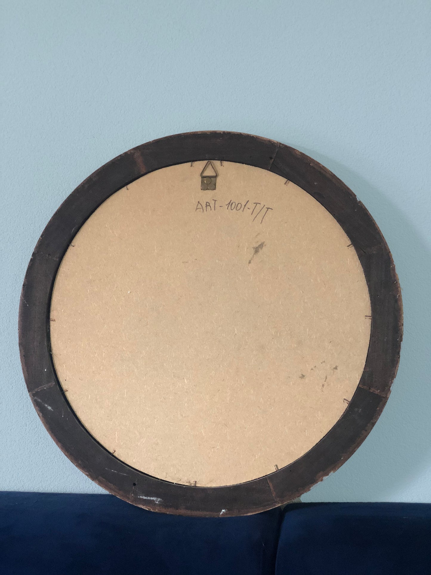 Vintage Giltwood Round Mirror 1970s