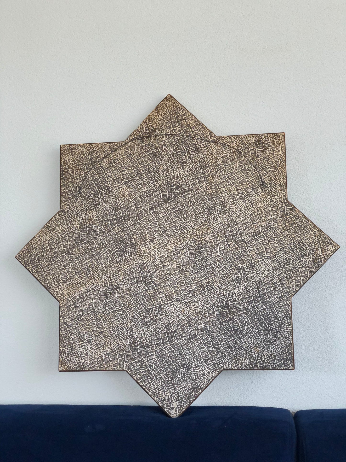 Vintage Oak Star Shaped Mirror 1970s