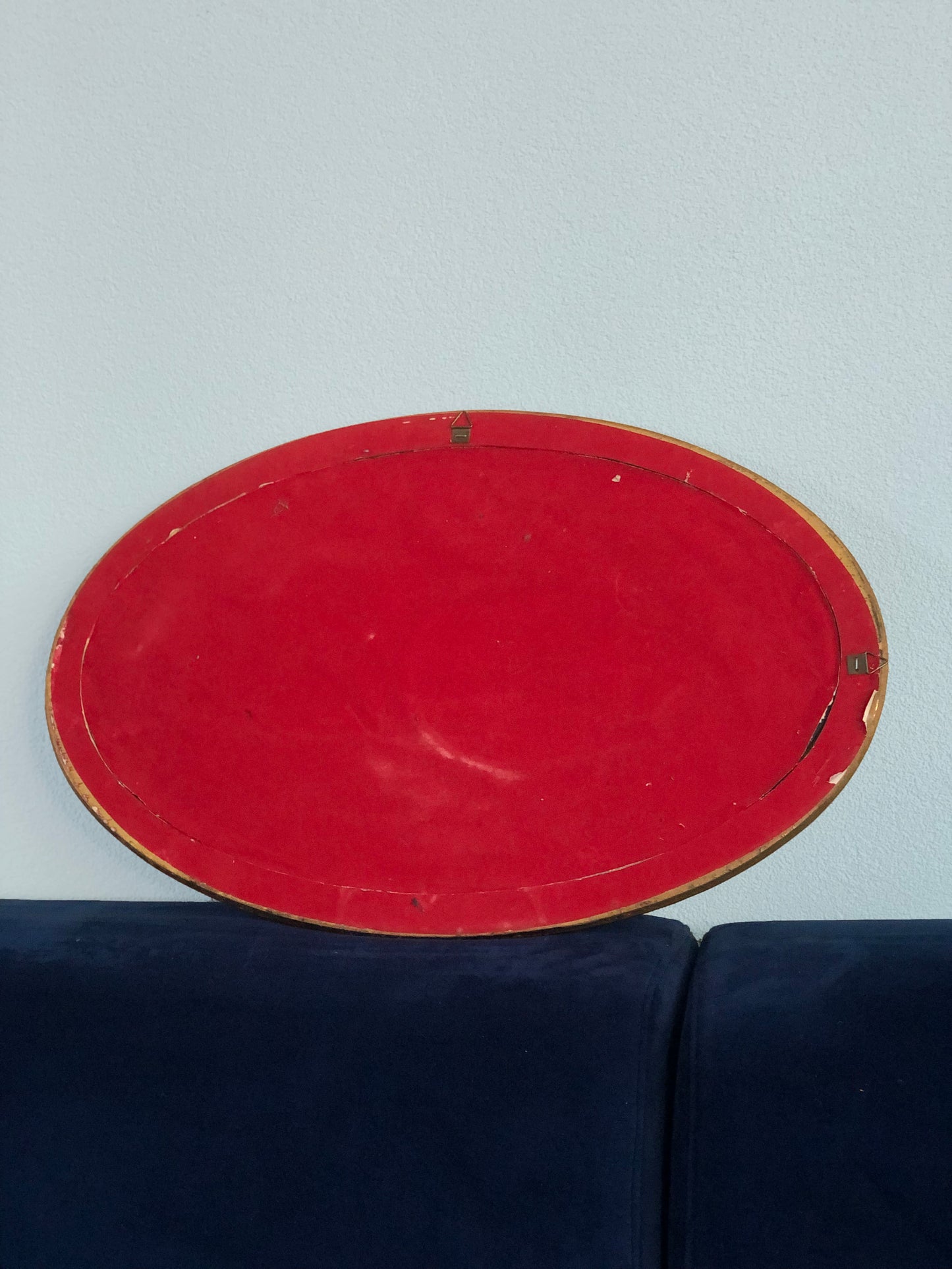 Vintage Oval Giltwood Small Mirror 1970s