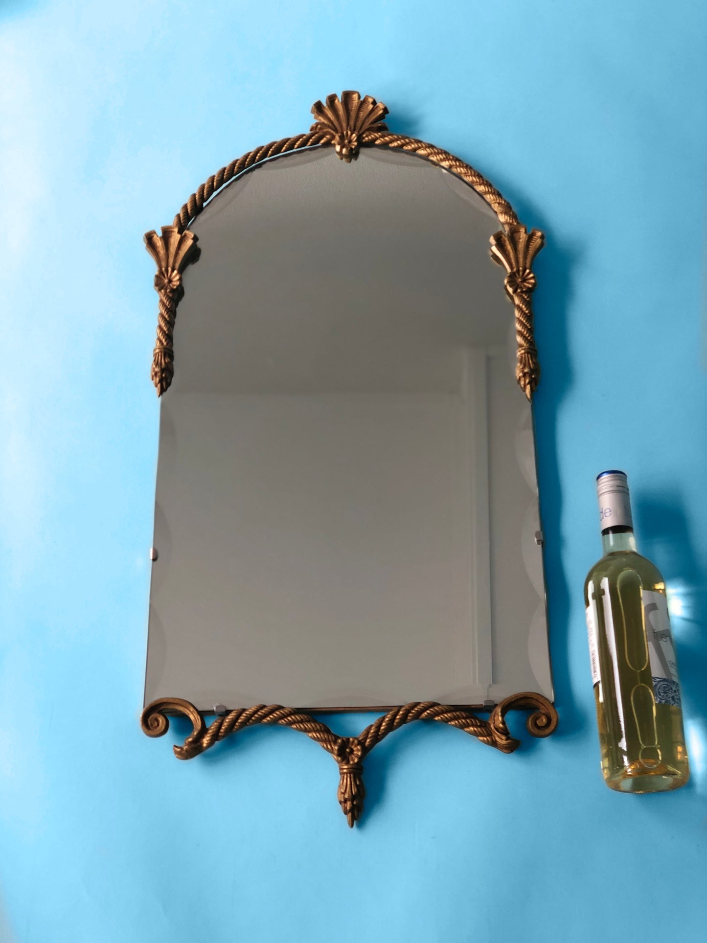vintage midcentury brass messing mirror