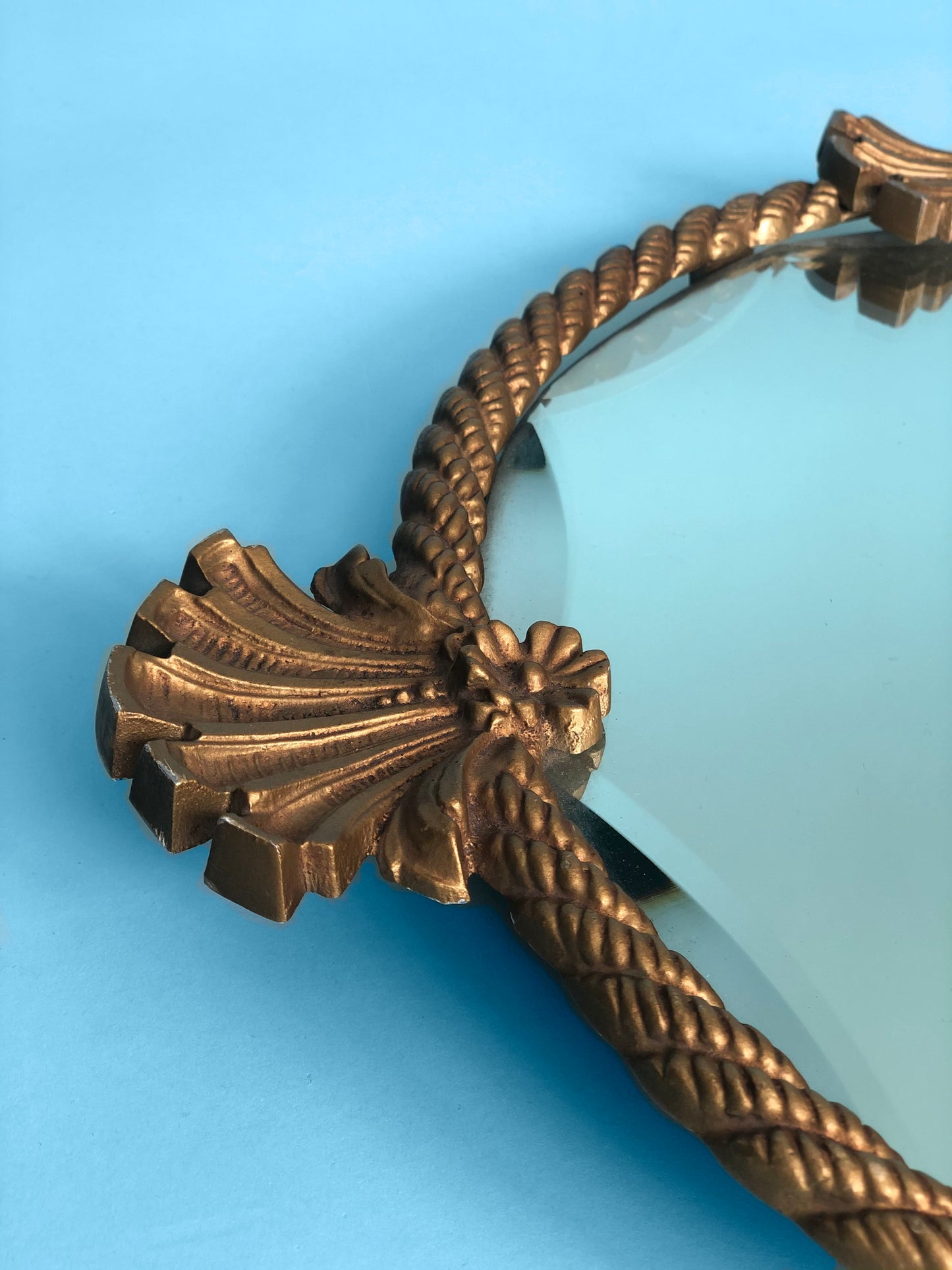 vintage midcentury brass messing mirror