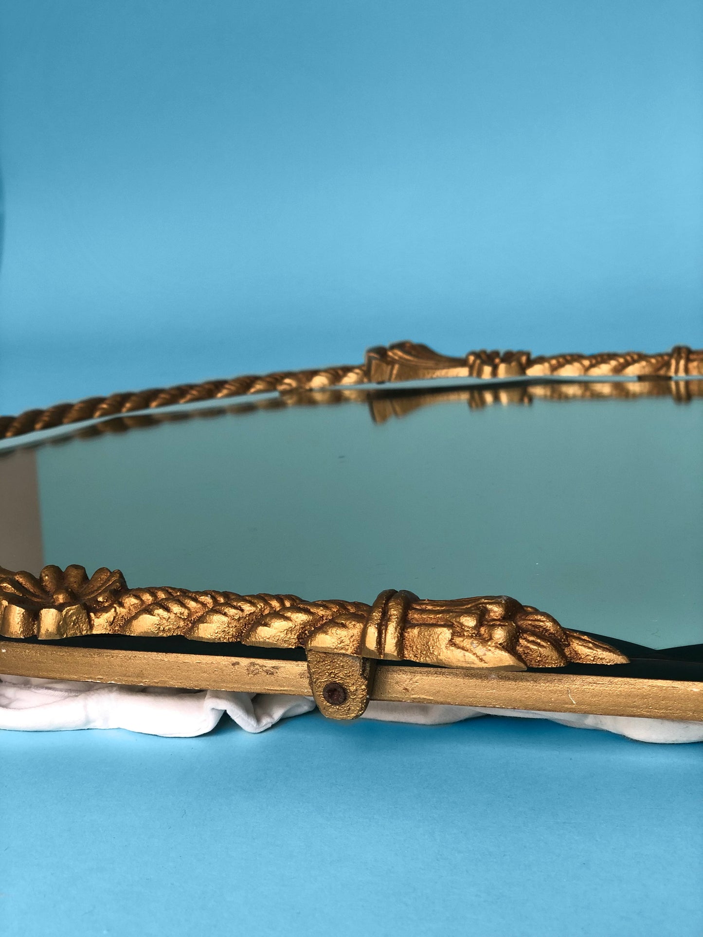 vintage midcentury brass messing mirror