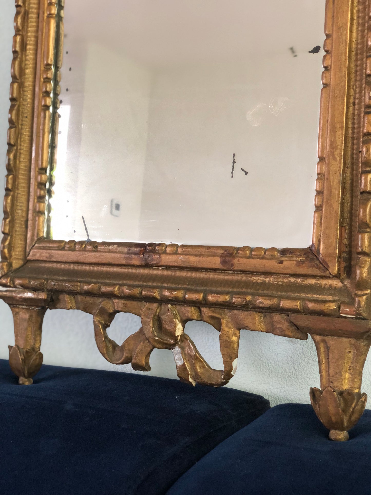 18th Century Louis XVI Neoclassical Richly Carved and Detailed Gildwood Mirror France