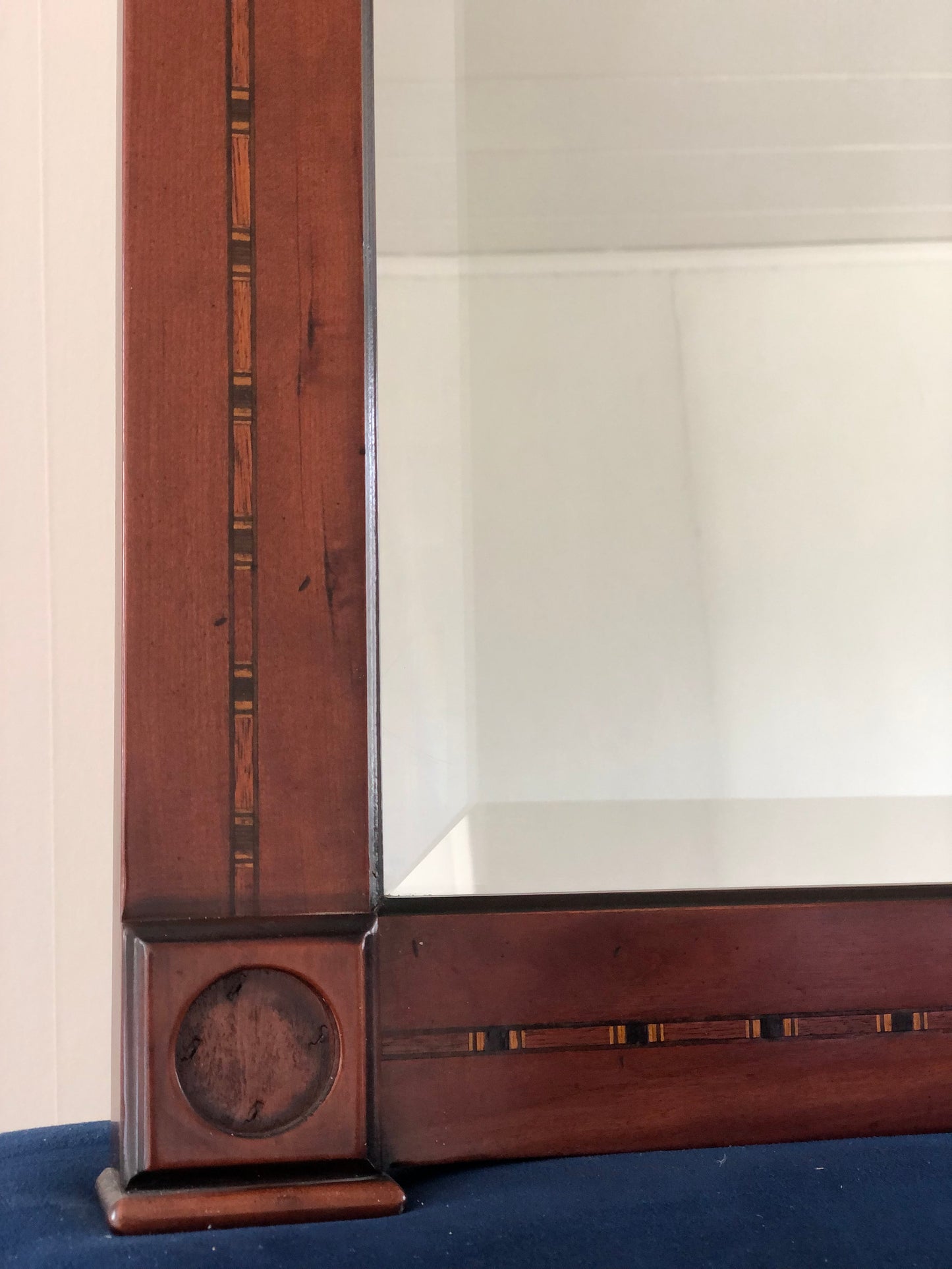 Vintage Mahogany Mirror with Satinwood Inlay