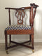 Georgian Mahogany Corner Chair on Wheels 19th Century