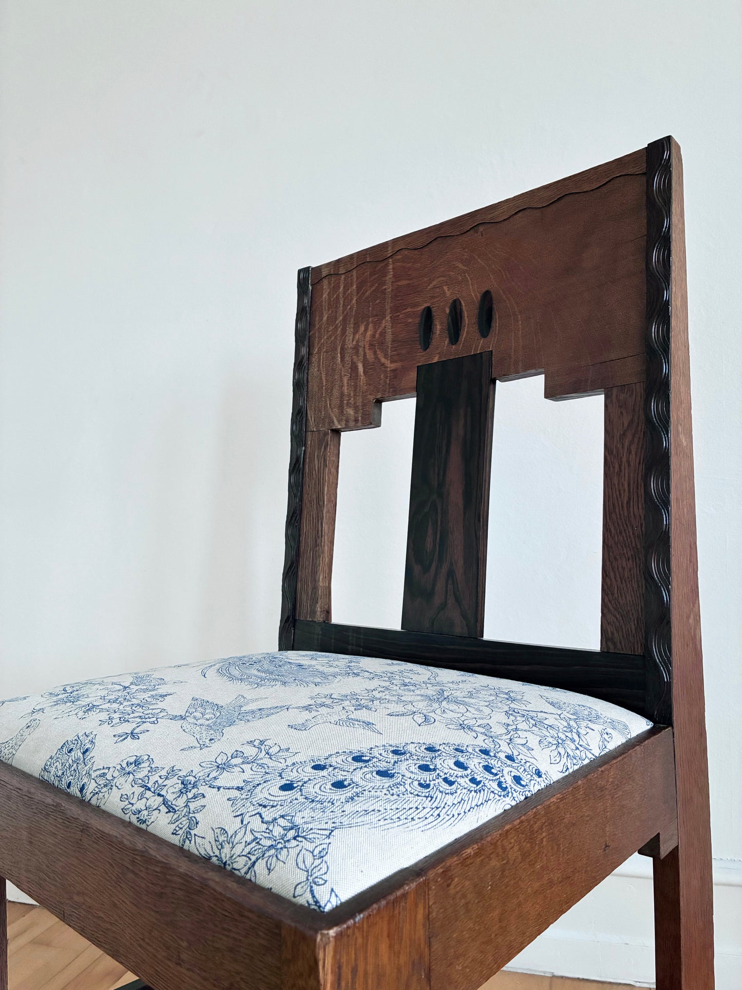 A Pair of Dutch Art Deco Amsterdam School Chairs, 1920s